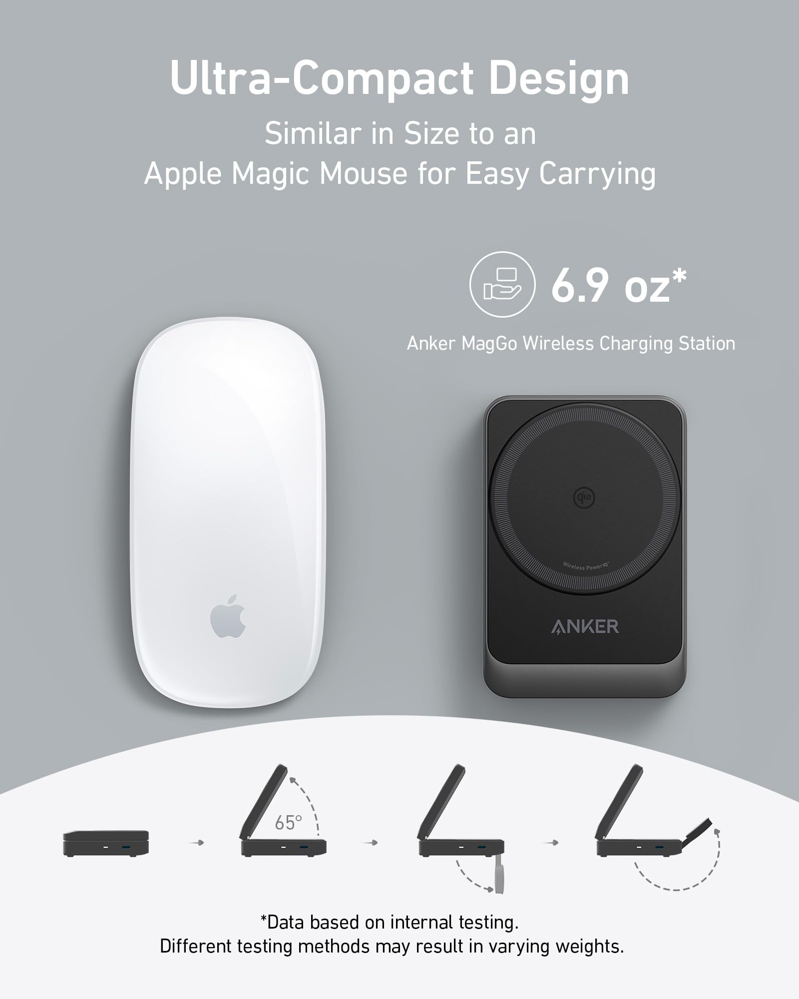 Anker MagGo 3-in-1 Foldable Wireless Charging Station with MagSafe - Qi2 Certified 15W Fast Charger for iPhone 16/15/14, AirPods & Apple Watch 9 | Includes 40W USB-C Power Adapter | Perfect for Home, Office & Travel Charging