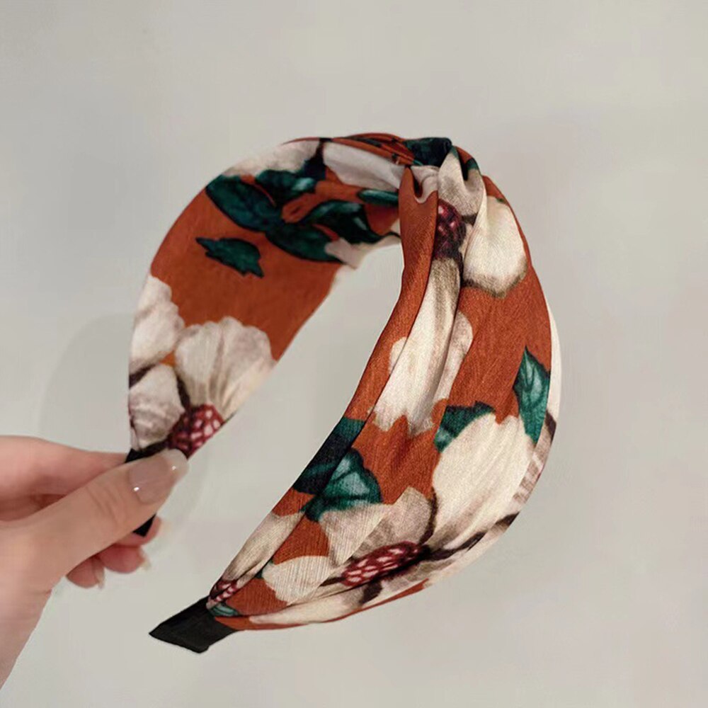 Women's Summer Printed Fabric Headband - Stylish Hair Accessory for Workouts, Yoga, and Outdoor Activities