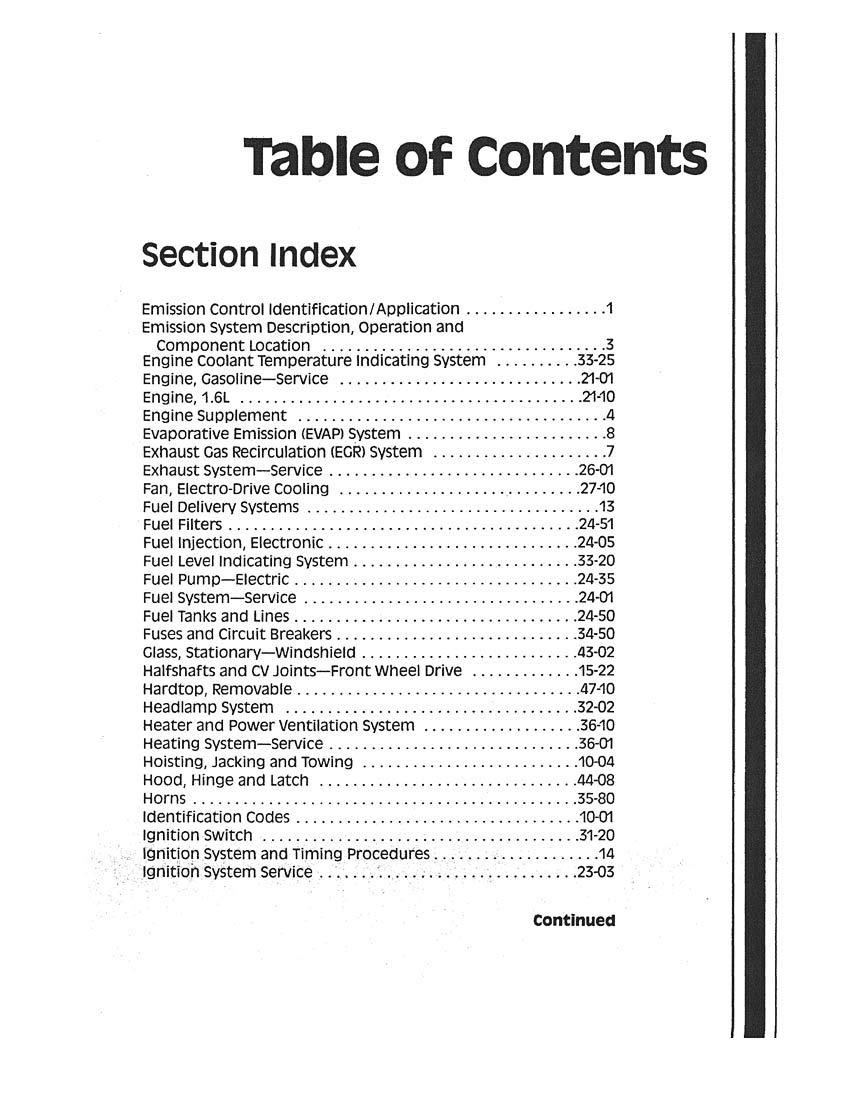 1991 Mercury Capri Shop Service Repair Manual - Engine, Drivetrain, Electrical & Body | Bishko Automotive Literature | DIY Car Maintenance & Restoration Guide