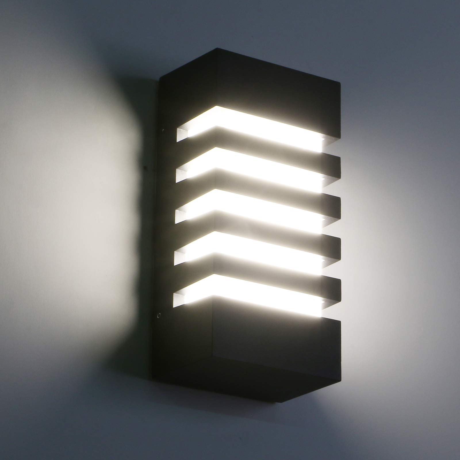 Pathson 12W 4000K LED Waterproof Outdoor Wall Sconces - Modern White Wall Light Fixtures for Porch, Hallway & Exterior Lighting - Durable Weatherproof Design for Patio, Garden & Entryway