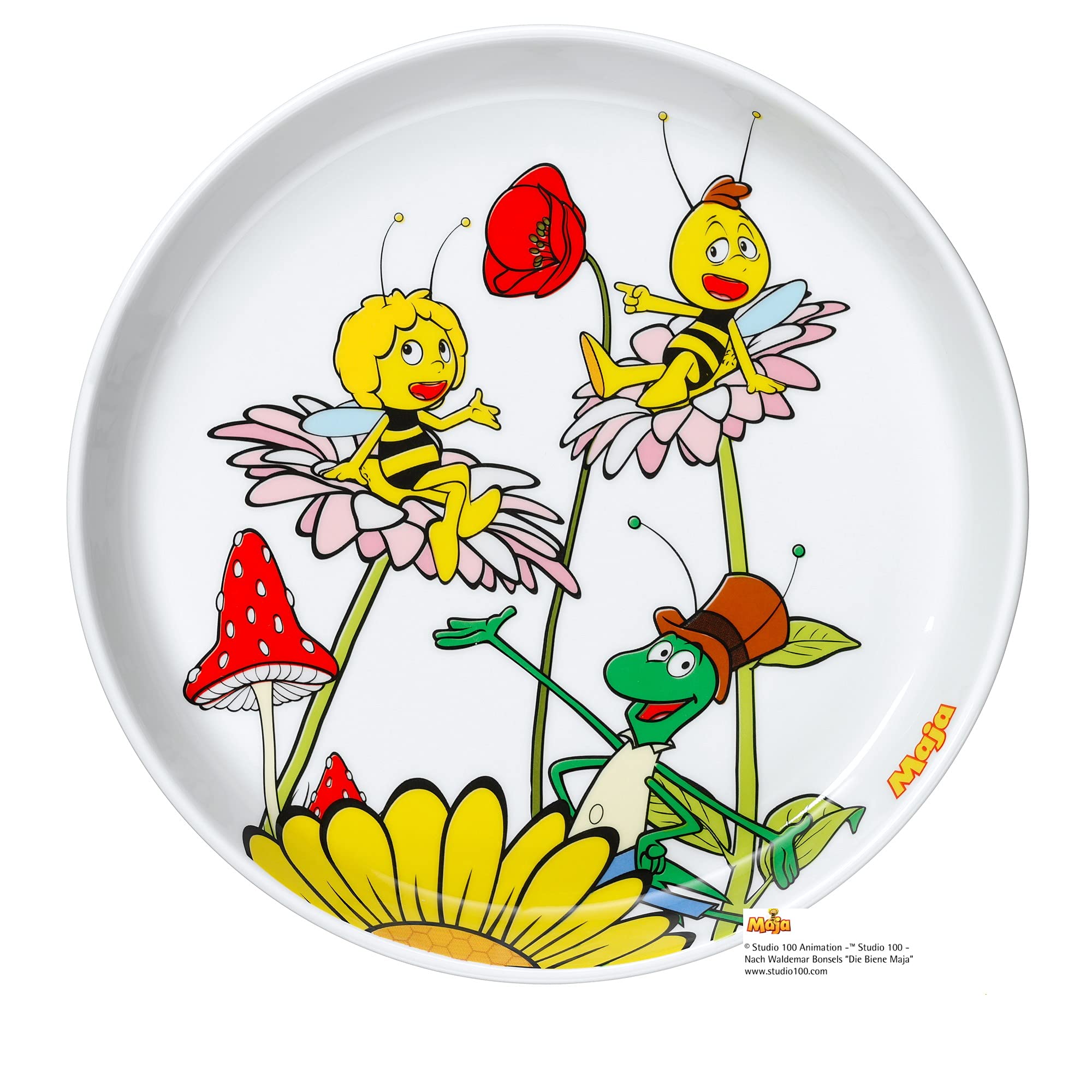 WMF Maya the Bee Kids Porcelain Plate Set - Dishwasher Safe, BPA-Free Children's Dinnerware - Perfect for Birthday Gifts, School Lunches & Family Meals