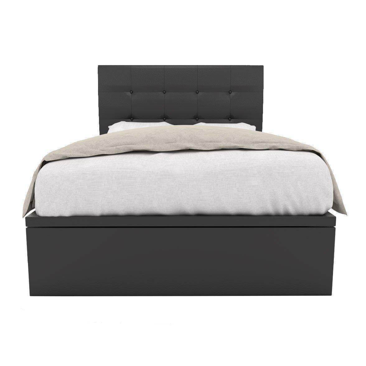 Ellie Faux Leather Upholstered Storage Bed Frame with Underbed Drawers - Queen Size Platform Bed for Small Space Bedroom, Guest Room & Apartment