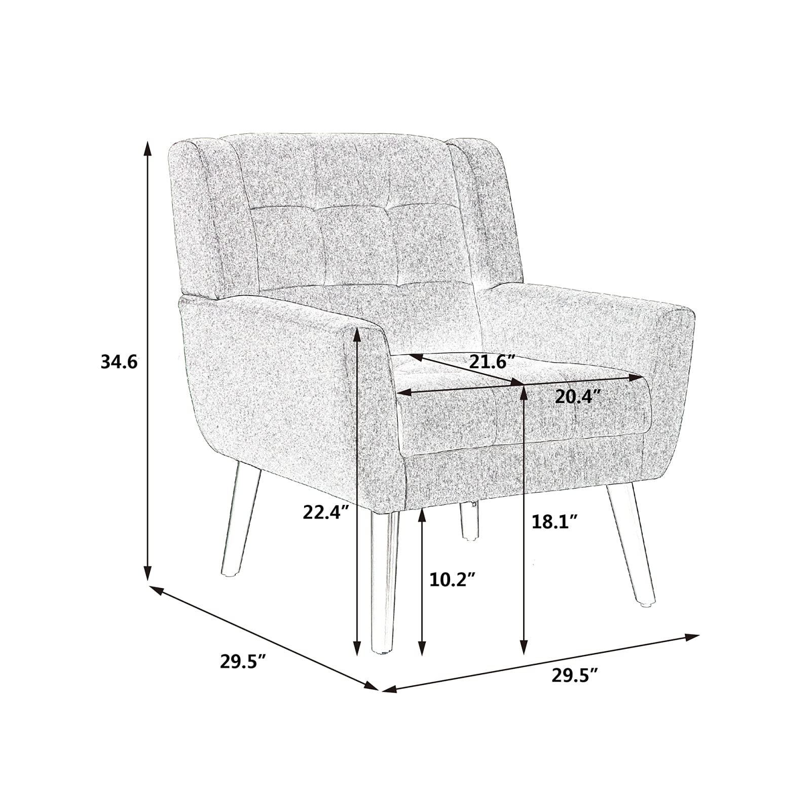 Velvet Accent Chair with Arms - Mid-Century Modern Club Chair, Button Tufted Wingback Armchair with Black Metal Legs for Living Room, Bedroom, Office | Reading Chair, Lounge Chair, Home Decor (Teal) | Perfect for Relaxing, Reading & Adding Stylish Comfort to Any Space