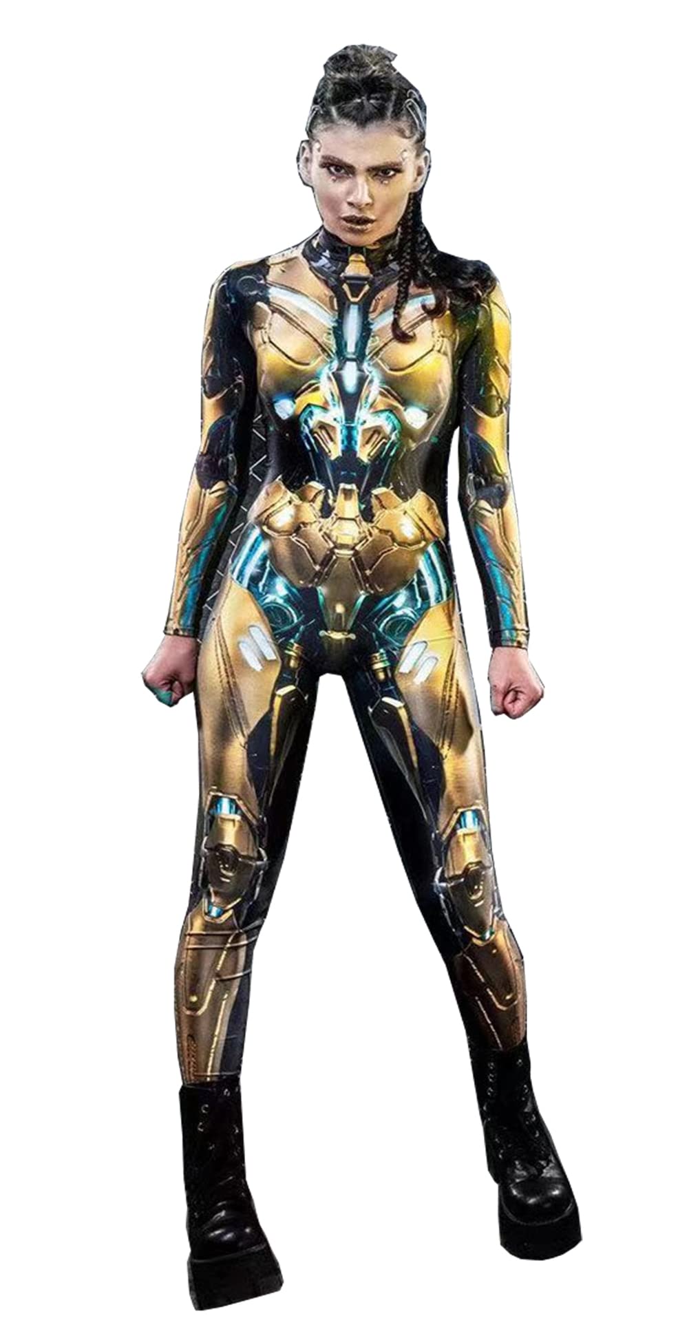 Shmily Girl Skeleton Costume for Women & Men - Halloween Cosplay Jumpsuit Bodysuit | Perfect for Halloween Parties, Cosplay Events & Themed Costume Nights