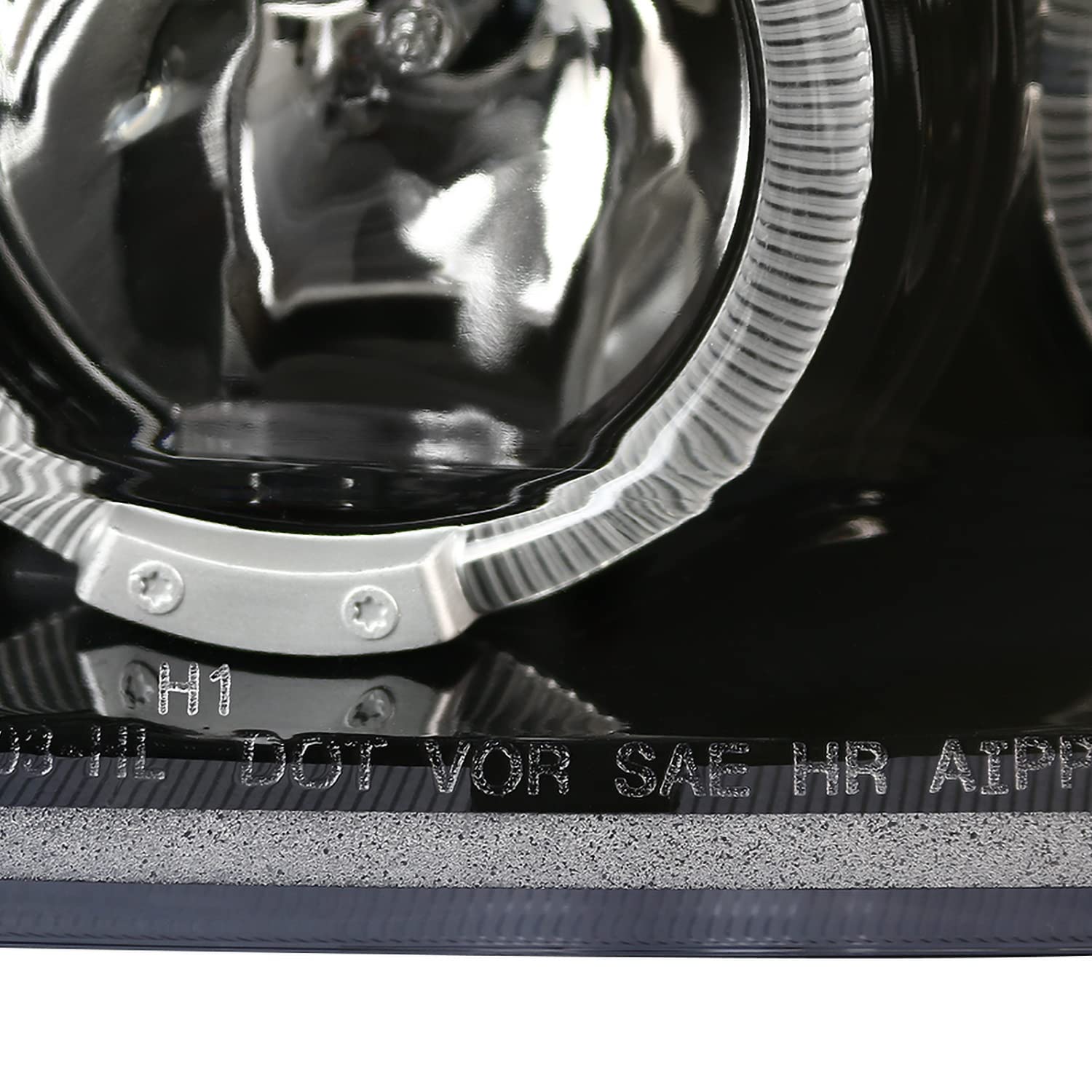 Spec-D Tuning Jet Black LED Dual Halo Projector Headlights for 1999-2004 Ford Mustang - Left & Right Pair Headlamp Assembly - Upgrade Your Ride with Enhanced Night Visibility & Style