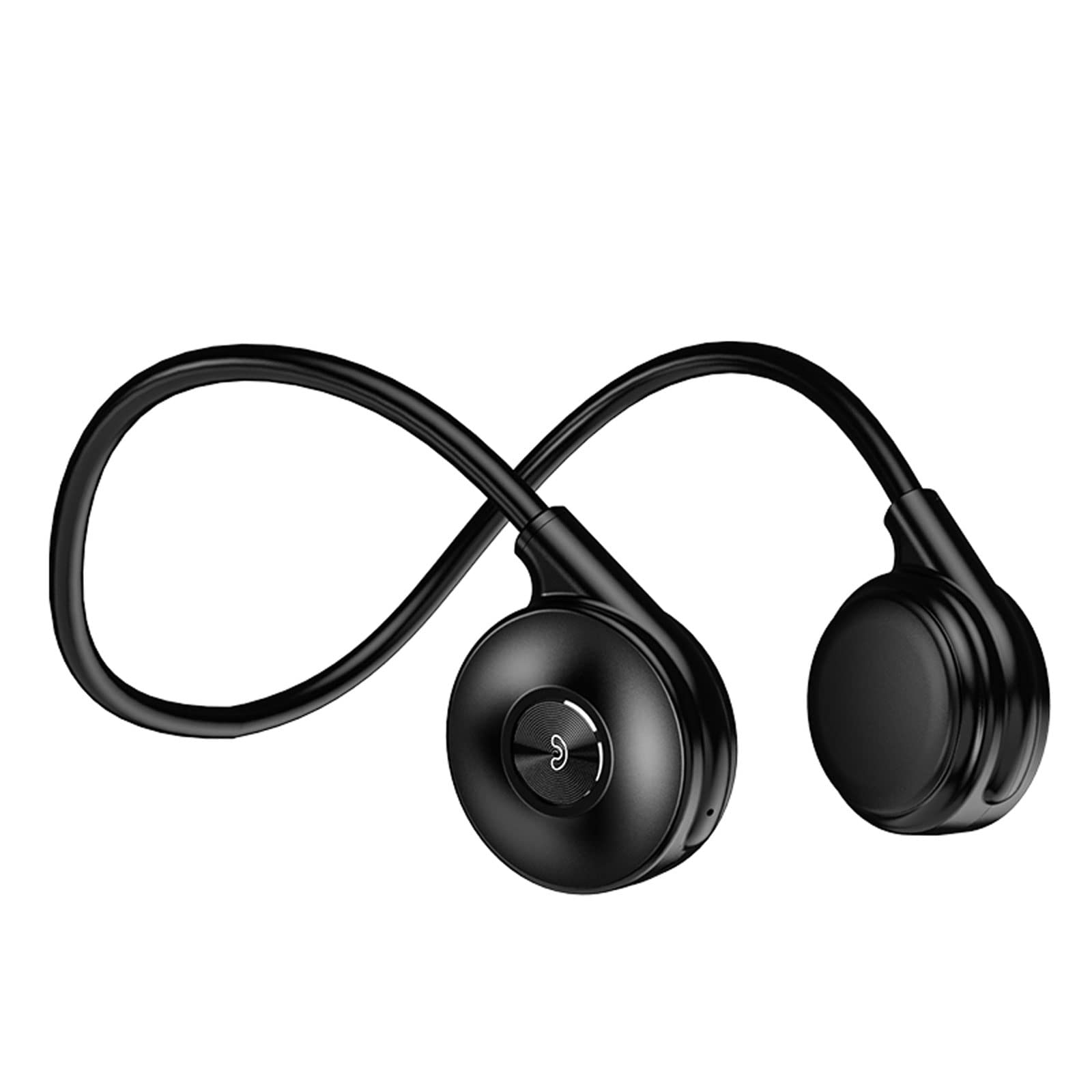 Wireless Open Ear Bone Conduction Headphones Bluetooth 5.0 - Sweatproof Sport Headset for Running, Cycling, Workout & Gym - Lightweight Neckband Design with HD Mic - Perfect for Outdoor Activities & Office Use (Black)
