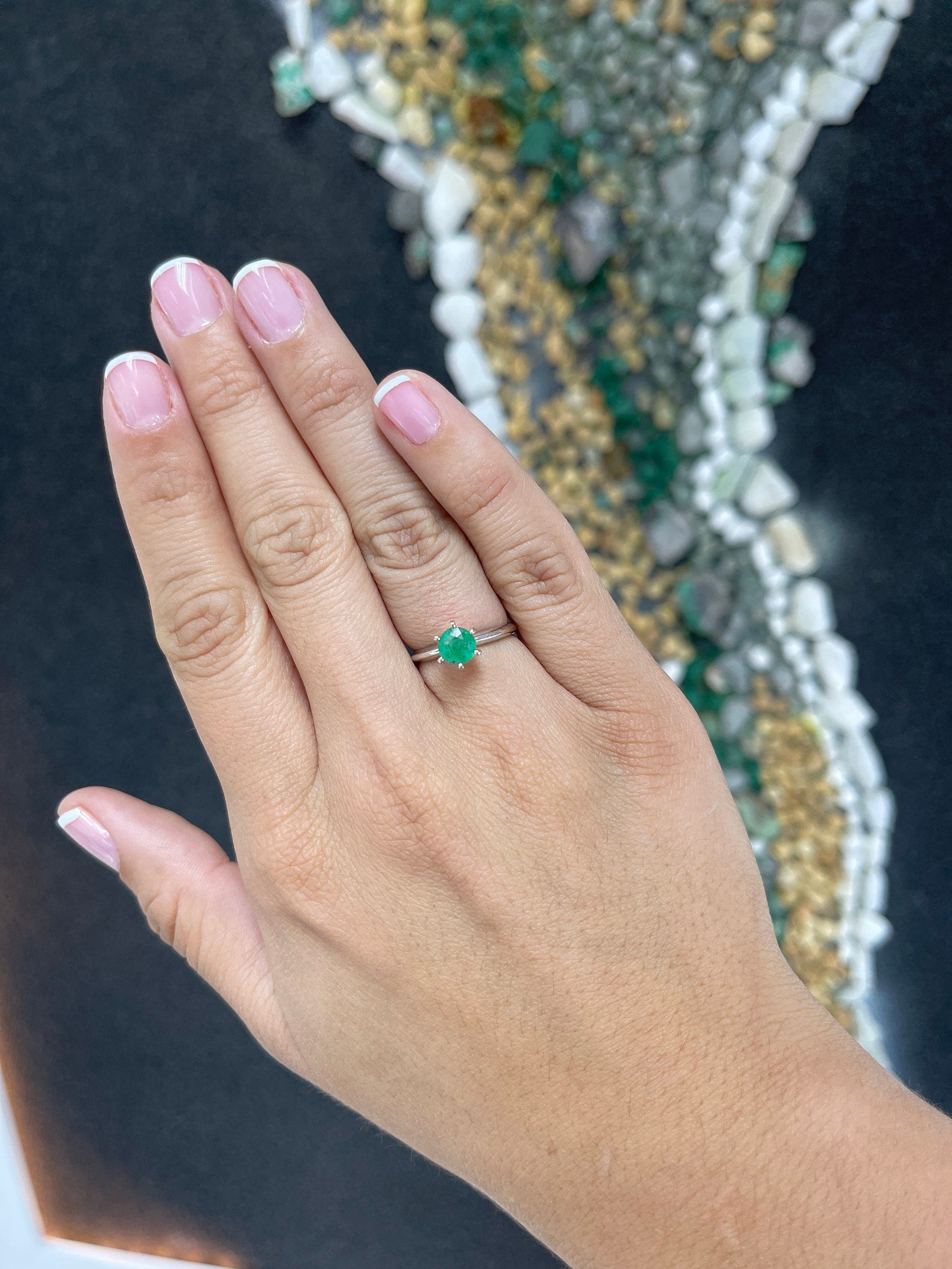1.0 Carat Medium Dark Green Emerald Round Cut Solitaire 6 Prong Ring in 14K Gold - Perfect for Engagement, Anniversary & Special Occasion Jewelry Gifts