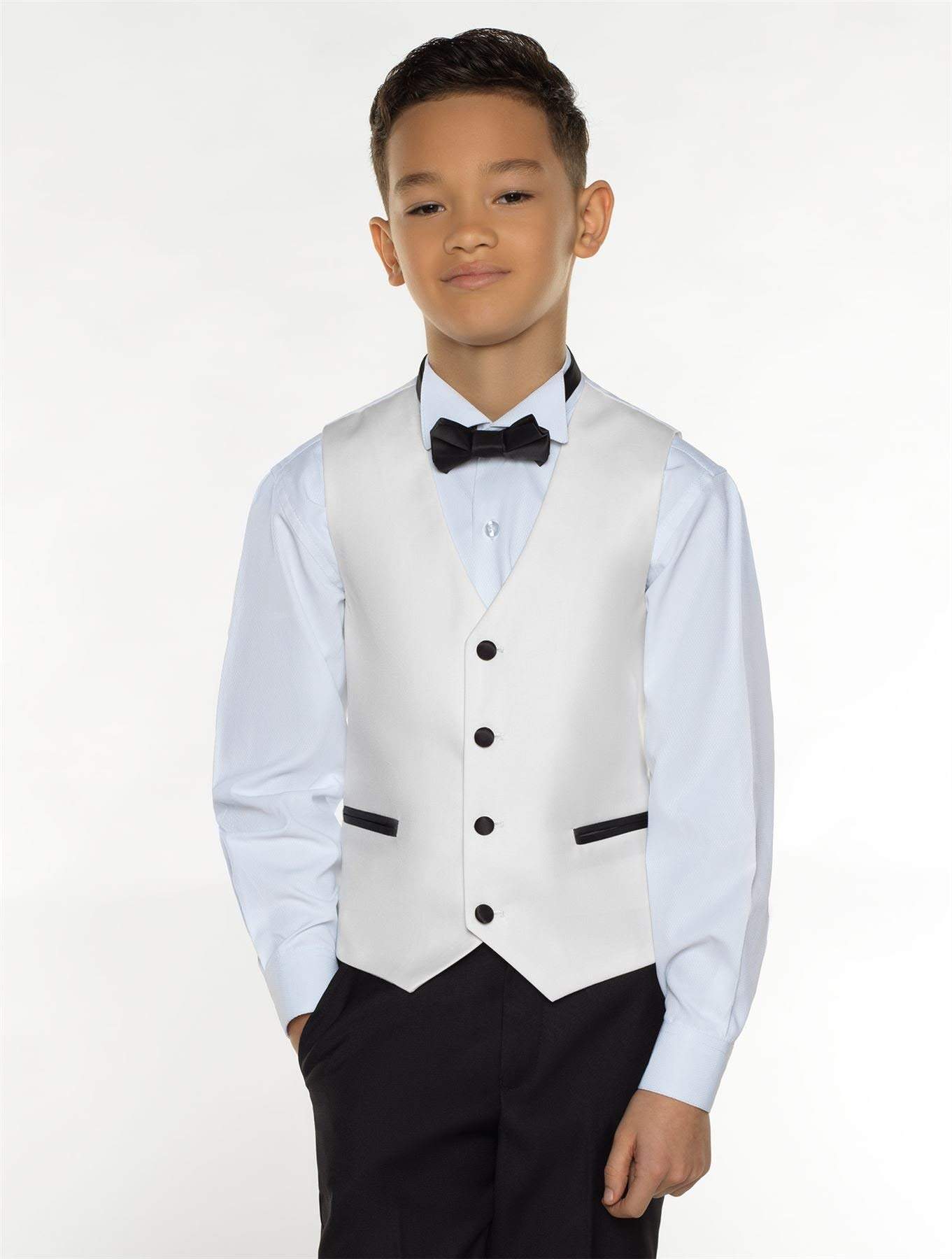 Boys' Slim Fit Suit Shawl Lapel One Button 3-Piece Prom Tuxedo for Weddings, Graduations & Formal Events