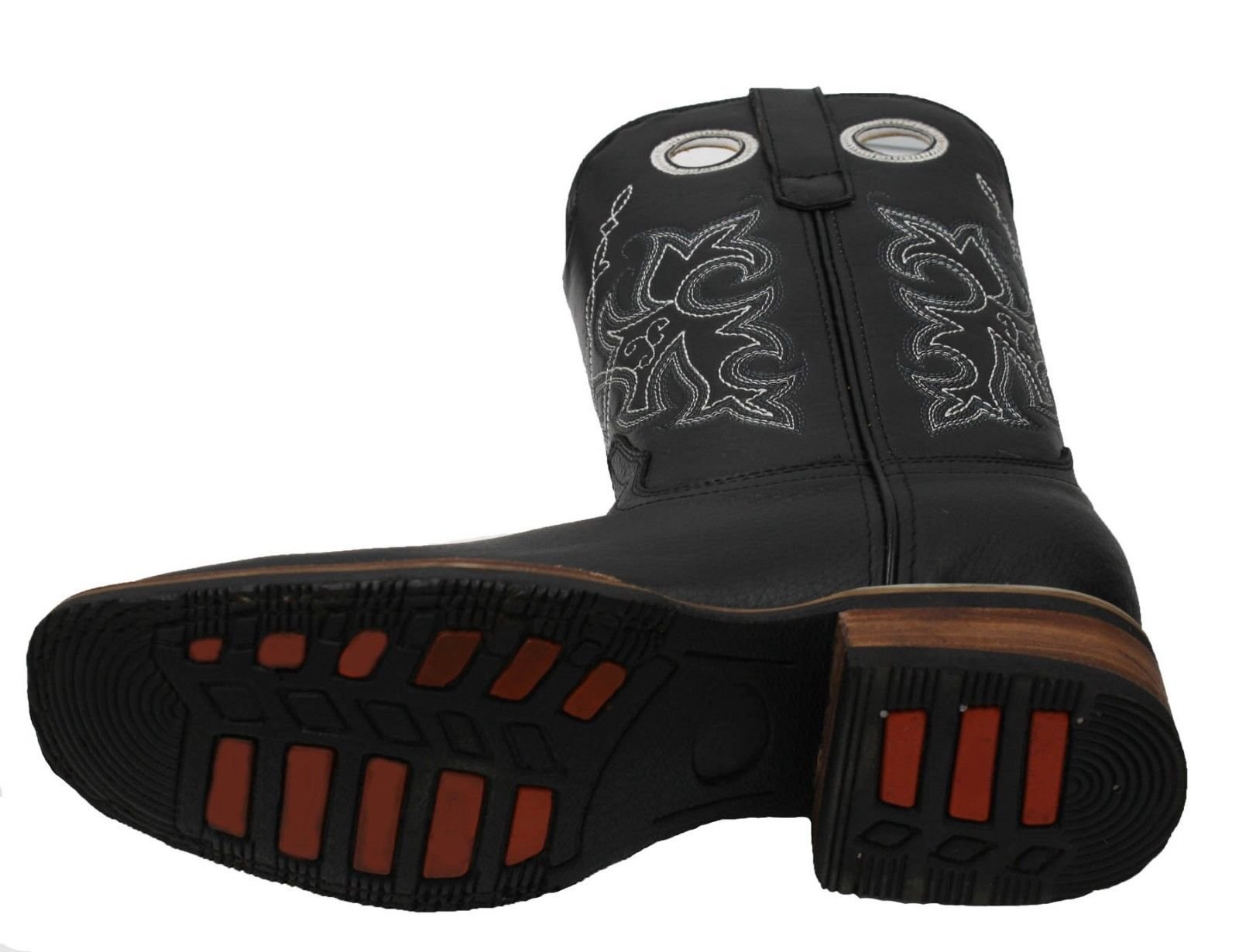Authentic Men's Cowhide Leather Cowboy Boots - Square Toe Rodeo Western Boots with Free Belt | Durable & Comfortable for Country Dancing, Rodeo Events & Casual Wear