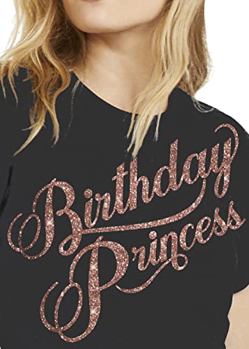 Birthday Princess - Rose Gold Flourish (Black)