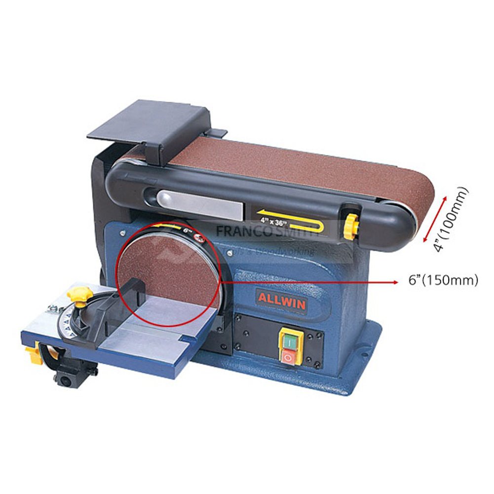 ALLWIN ABS-1000 4 Inch Belt Sander - Heavy Duty Sanding Tool for Woodworking, Metal Polishing & DIY Projects - Perfect for Home Workshops & Professional Use