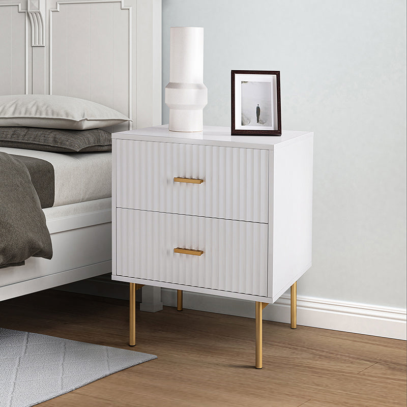 Modern Nightstand with Two Drawers - Nahuel Bedside Table with Optional Styles for Bedroom, Living Room & Guest Room - Sturdy Wooden End Table with Storage for Home Decor