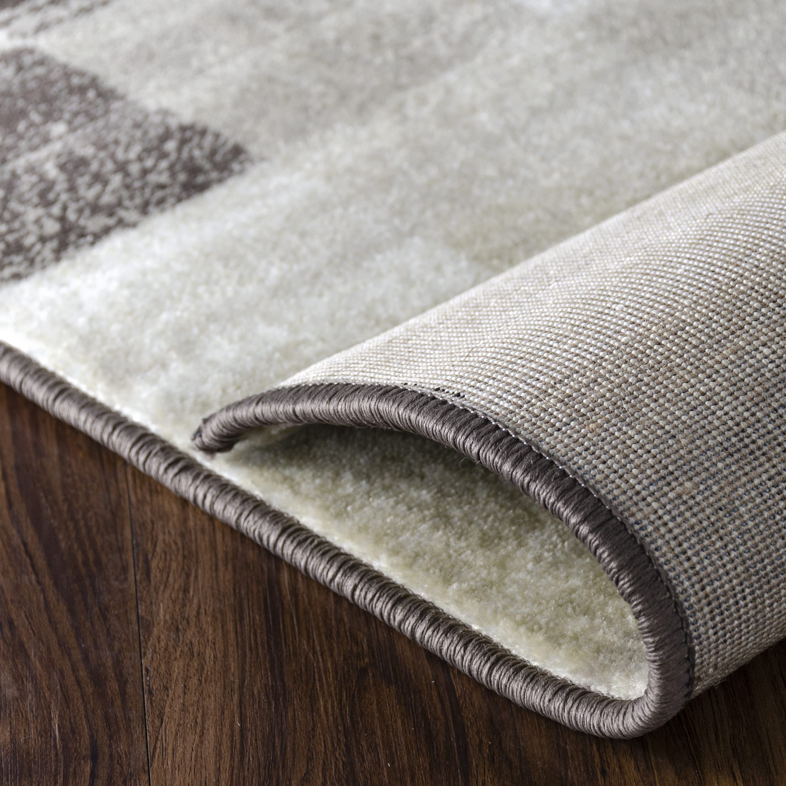 Premium Modern Geometric Area Rug - Neutral Beige Woven Indoor Rug with Jute Backing for Living Room, Dining, Kitchen, Bedroom, Office & Nursery | Rockaway Collection 2' x 3' | Soft Home Decor for Cozy Spaces & Stylish Interiors