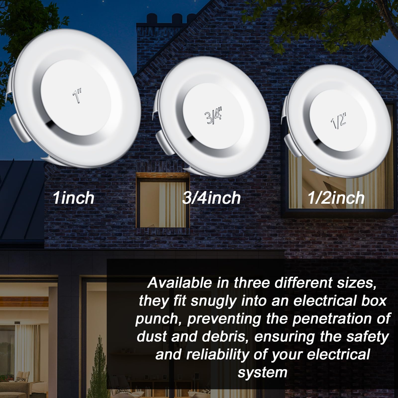 36 Pcs 1/2 Inch Knockout Plugs - Steel Electrical Box Seals for Unused Outlets (Ideal for Home Wiring & DIY Projects)