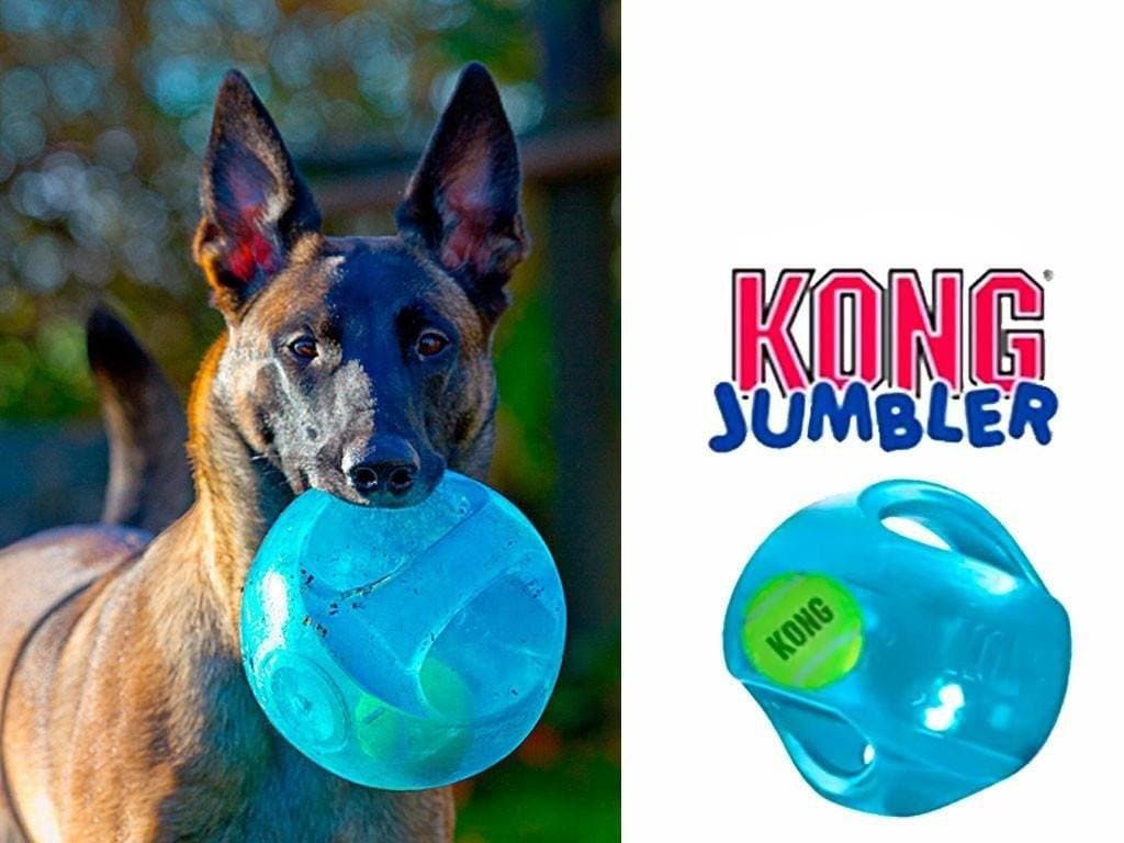 KONG Jumbler Ball - Durable Dog Chew Toy with Sound for Aggressive Chewers - Interactive Play & Training for Large Dogs - Perfect for Fetch, Tug-of-War & Mental Stimulation