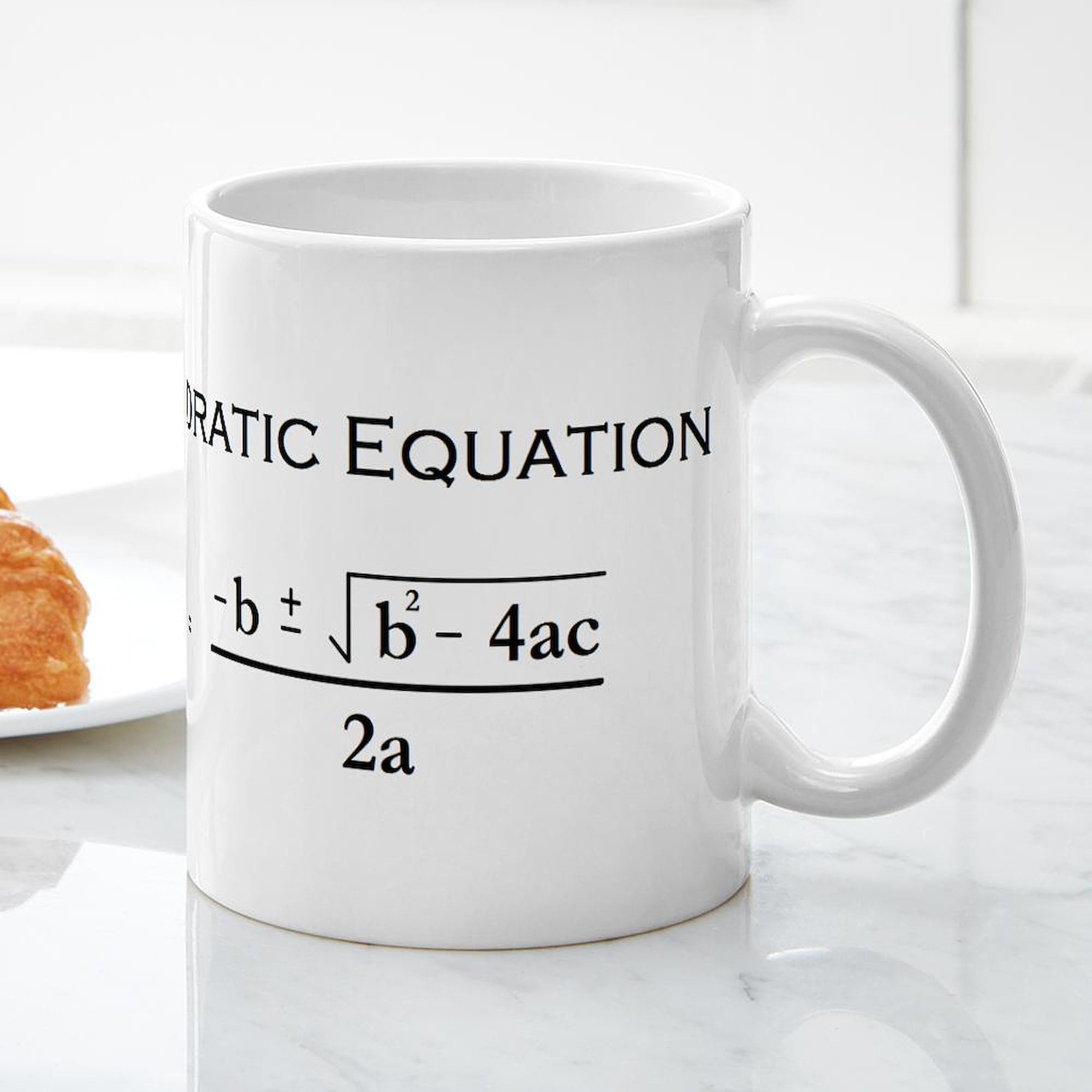 Quadratic Equation Ceramic Coffee Mug 11 oz (325 ml) - Funny Math Teacher Gift, Science Geek Present - Perfect for School, Office & Home Use