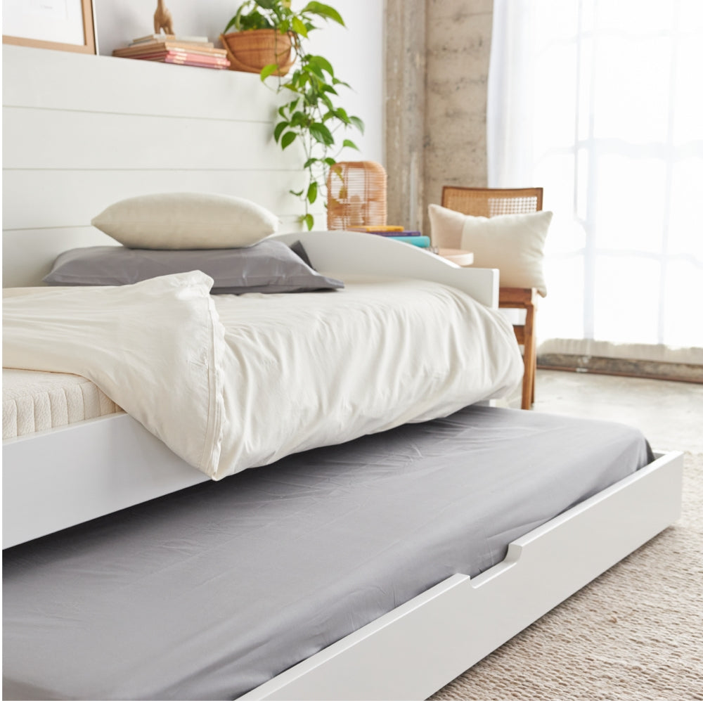 Kids Trundle Bed Frame with Storage - Twin Size Wooden Daybed for Small Spaces - Perfect for Sleepovers, Guest Rooms & Kids' Bedrooms