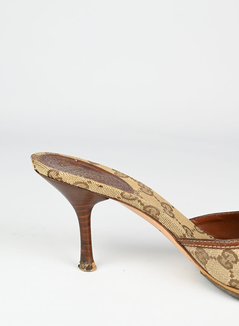 Gucci Sabot Monogram Fabric Slippers - Size 38 | Luxury House Shoes for Women | Perfect for Home, Spa & Indoor Comfort