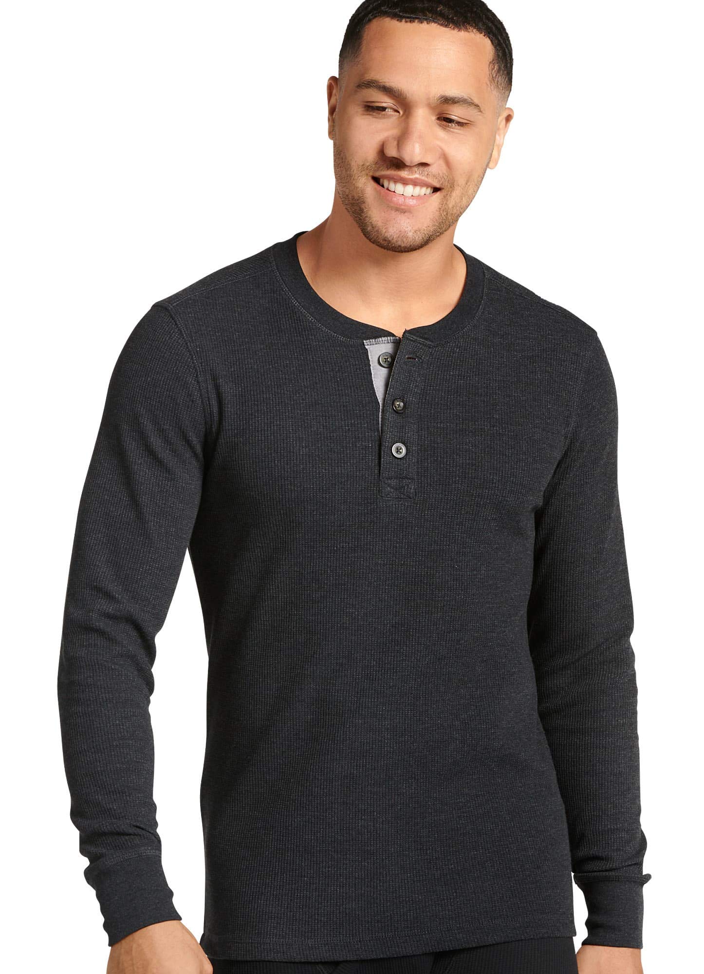 Jockey Men's Baselayer Long Sleeve Waffle Henley Shirt - Thermal Underwear for Cold Weather, Moisture Wicking & Breathable - Perfect for Winter Sports, Hiking & Layering