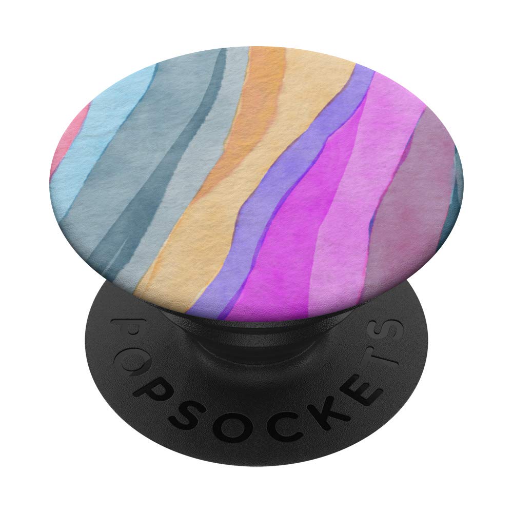 Rainbow Watercolor Abstract Art PopSockets PopGrip - Swappable Phone & Tablet Grip for iPhone, Samsung | Vibrant Phone Accessory for Artists, Students & Office Use