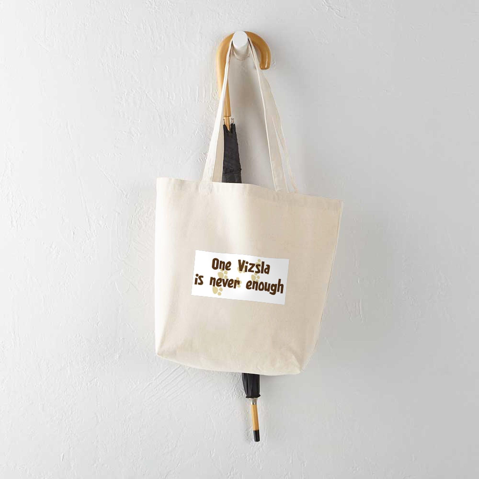 Vizsla Tote Bag - Natural Canvas Reusable Shopping Bag with 'Never Enough' Print | Eco-Friendly Grocery Tote for Dog Lovers, Beach Trips & Farmers Market | CafePress