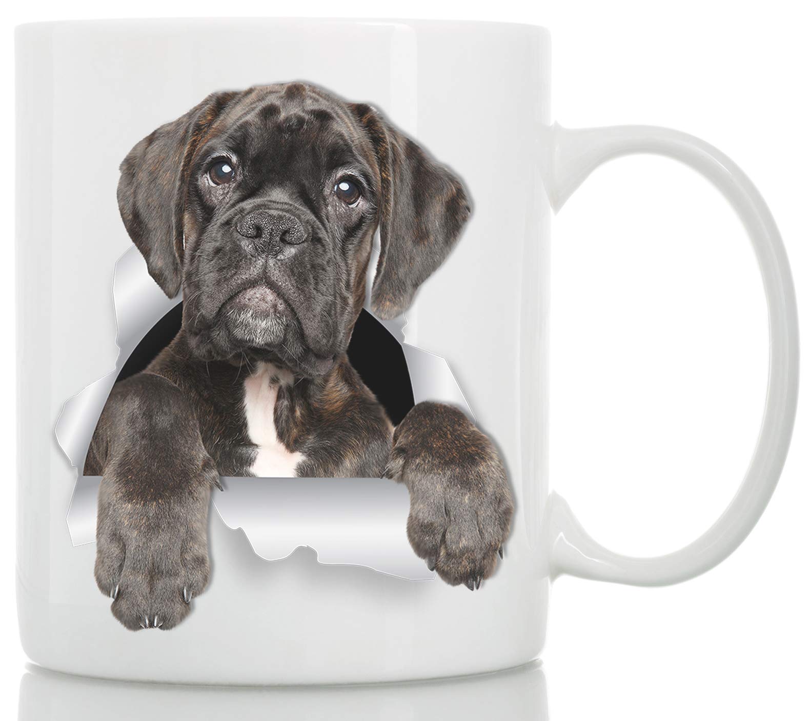 Winston & Bear Adorable Boxer Dog Puppy Ceramic Coffee Mug – 11oz German Boxer Themed Cup, Funny Cute Pit Bull Design – Perfect Gift for Dog Lovers & Owners – Ideal for Morning Coffee, Office Use, or Dog-Themed Parties