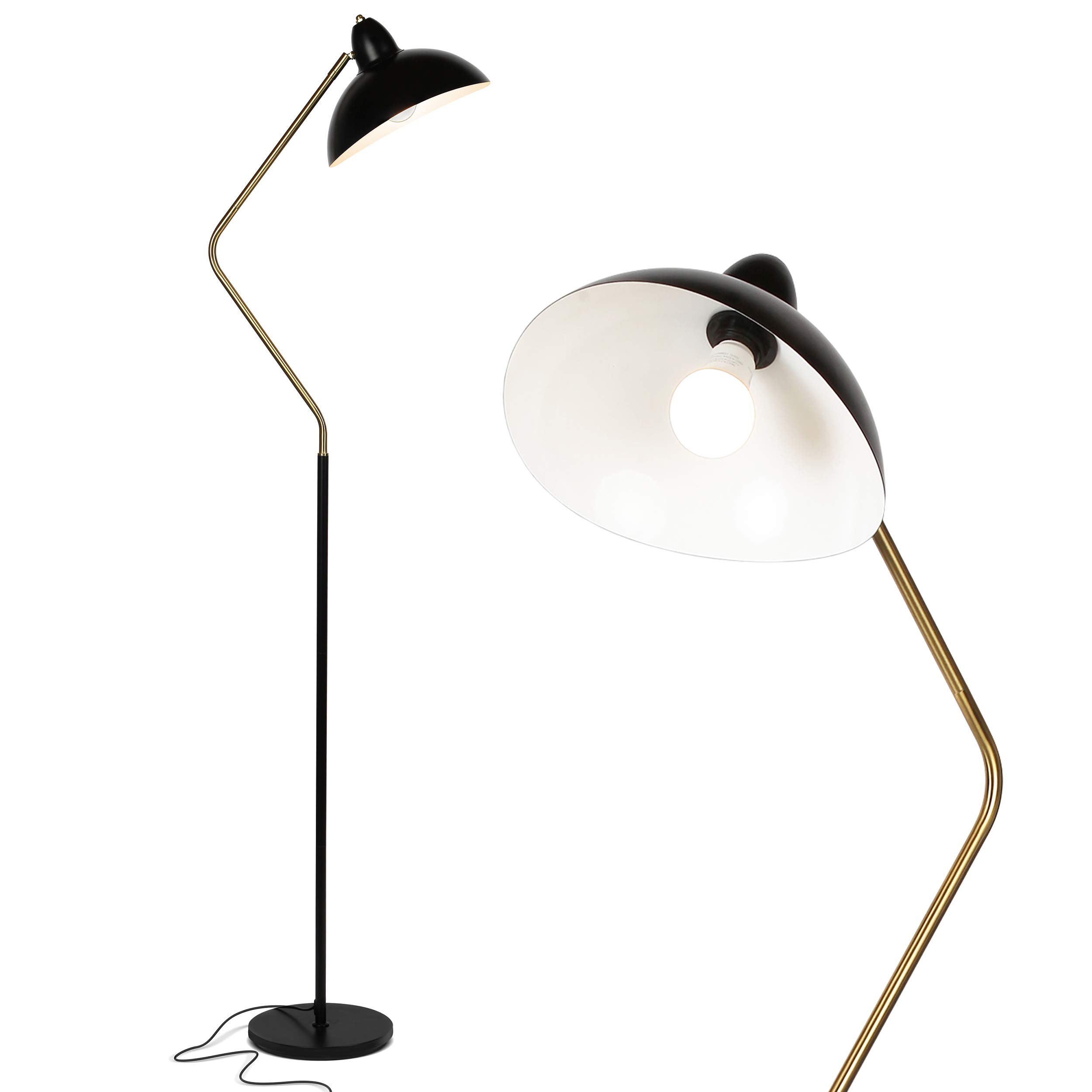 Brightech Swoop LED Adjustable Floor Lamp - Modern Tall Standing Light with Heavy Base for Living Room, Bedroom & Office - Perfect Reading Lamp for Chairs & Workspaces - Elegant Home Decor Lighting Solution
