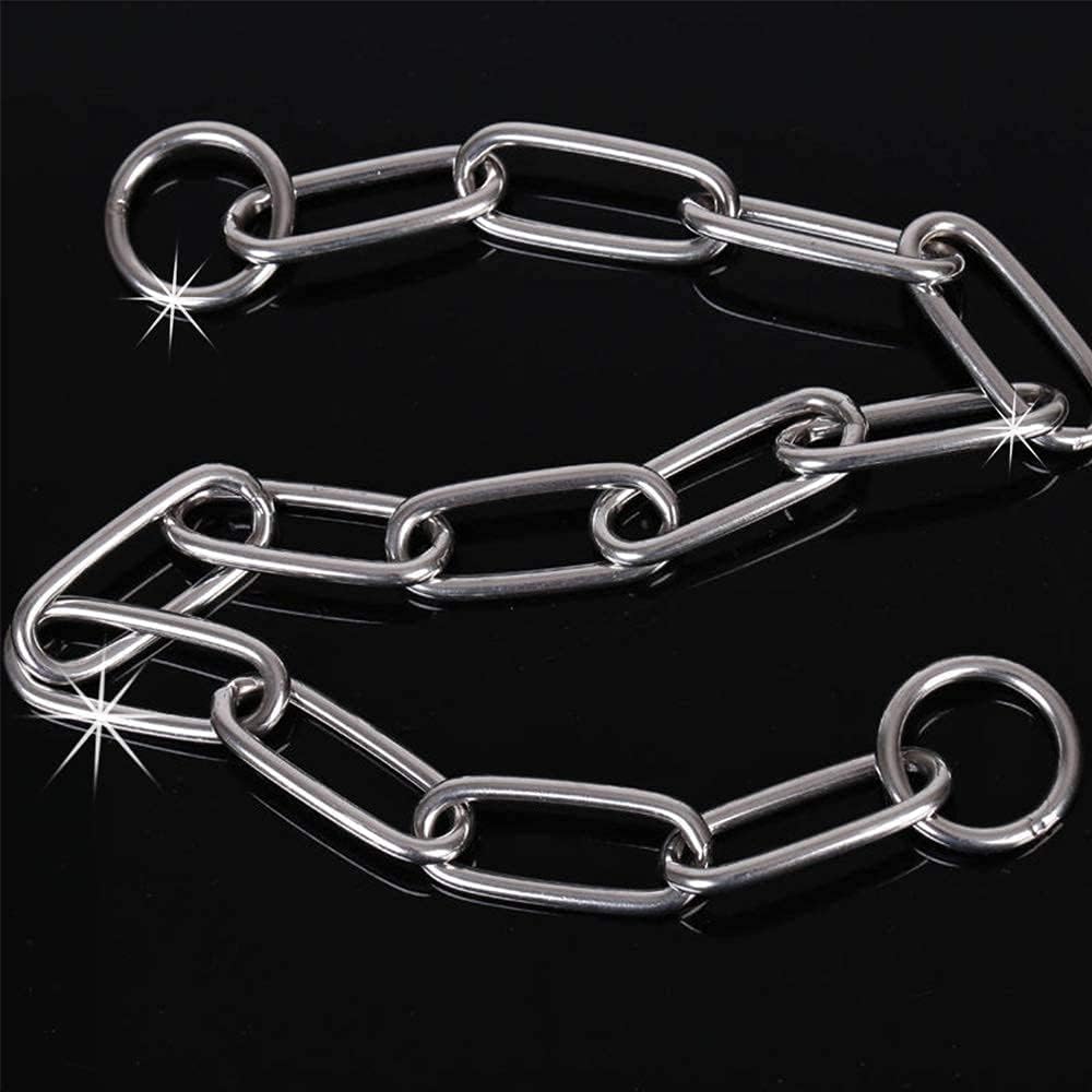 RvPaws Choke Check Chain Dog Collar - Fur Saver Training Collar with Long Link Chrome Plated Design (65cm) - Perfect for Obedience Training, Walking & Behavior Correction