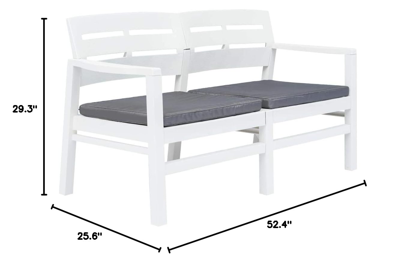 FAMIROSA 2-Seater Outdoor Garden Bench with Waterproof Cushions, 52.4