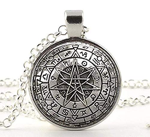 Zodiac Wicca Pendant Necklace - Sterling Silver Pentagram Charm for Wiccan Jewelry & Spiritual Protection | Perfect for Rituals, Meditation & Gift Giving