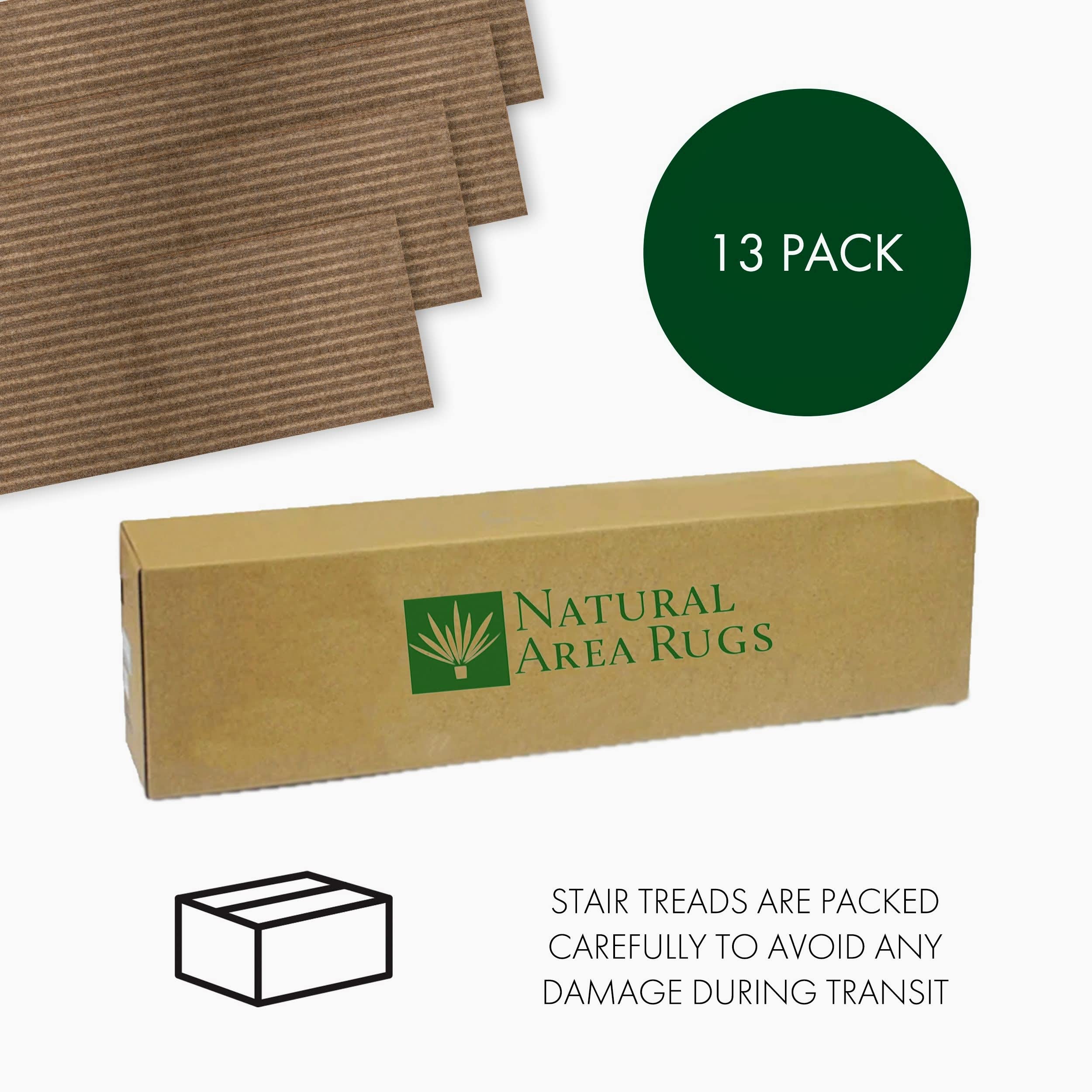 Natural Cotton Area Rugs - Dark Brown DIY Pet Friendly Carpet Stair Treads (9