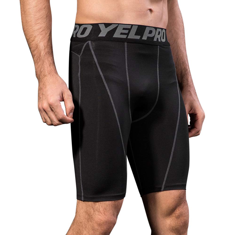 Lixada Men's Compression Shorts 3-Pack - Performance Sports Baselayer, Moisture-Wicking Cool Dry Workout Tights for Running, Gym & Activewear