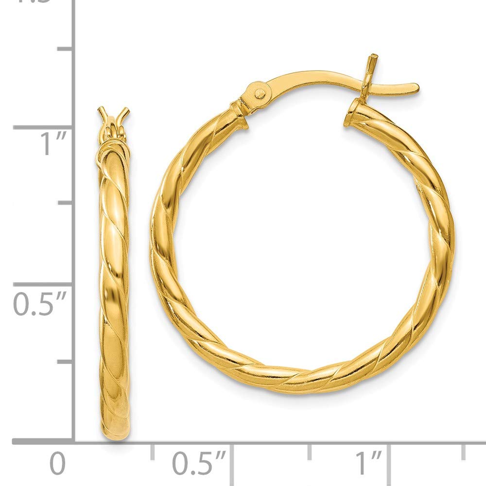 Jewels By Lux Sterling Silver Gold-Plated Twist Hoop Earrings 25mm - Elegant & Stylish for Parties, Weddings & Everyday Wear