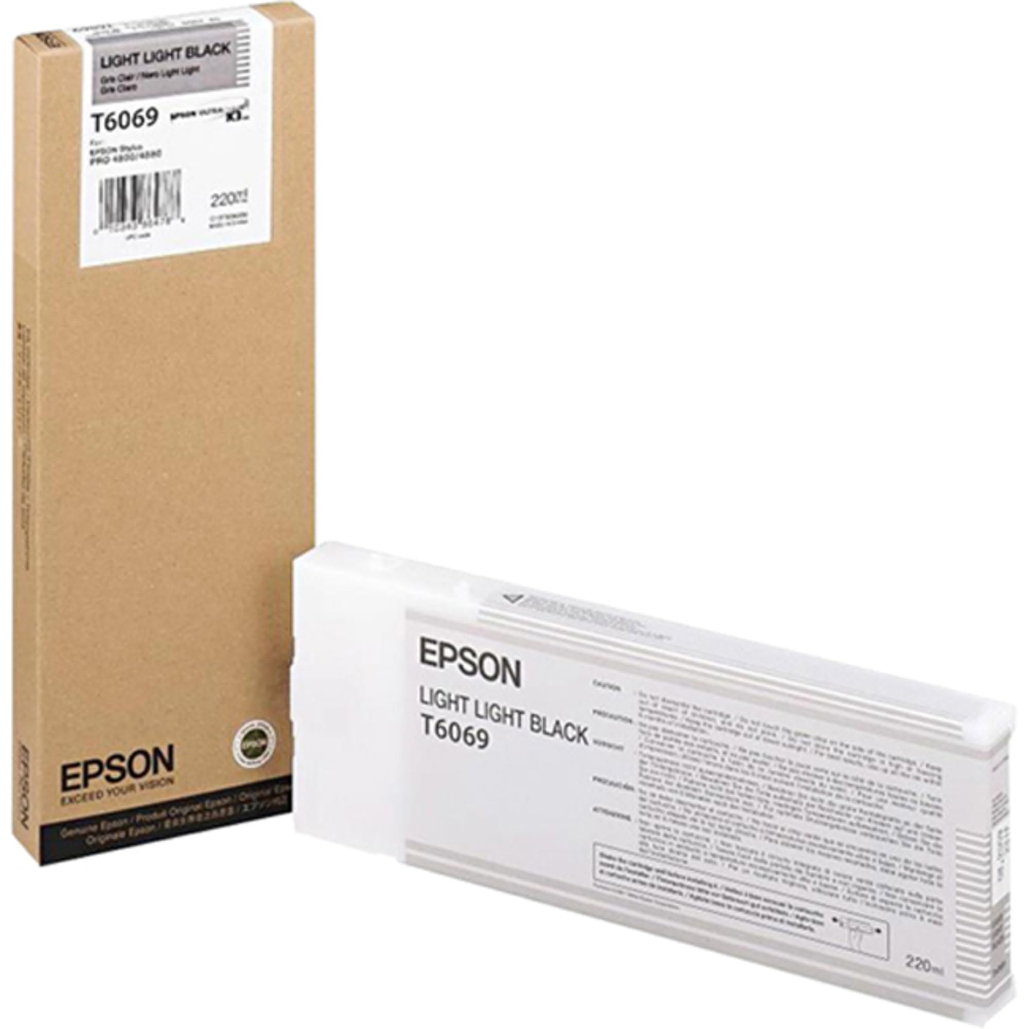 Epson 220ML Light Black Ink Cartridge for Stylus Pro 4800 & 4880 Printers - High-Quality Photo Printing & Graphic Design Supplies