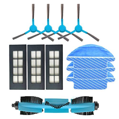Cecotec Conga 3090 Robot Vacuum Cleaner Replacement Parts - HEPA Filter, Main Brush, Side Brush & Mop Cloth Kit | Compatible with Cecotec Conga 3090 Robotic Vacuum | Perfect for Pet Hair, Hard Floors & Carpets Cleaning