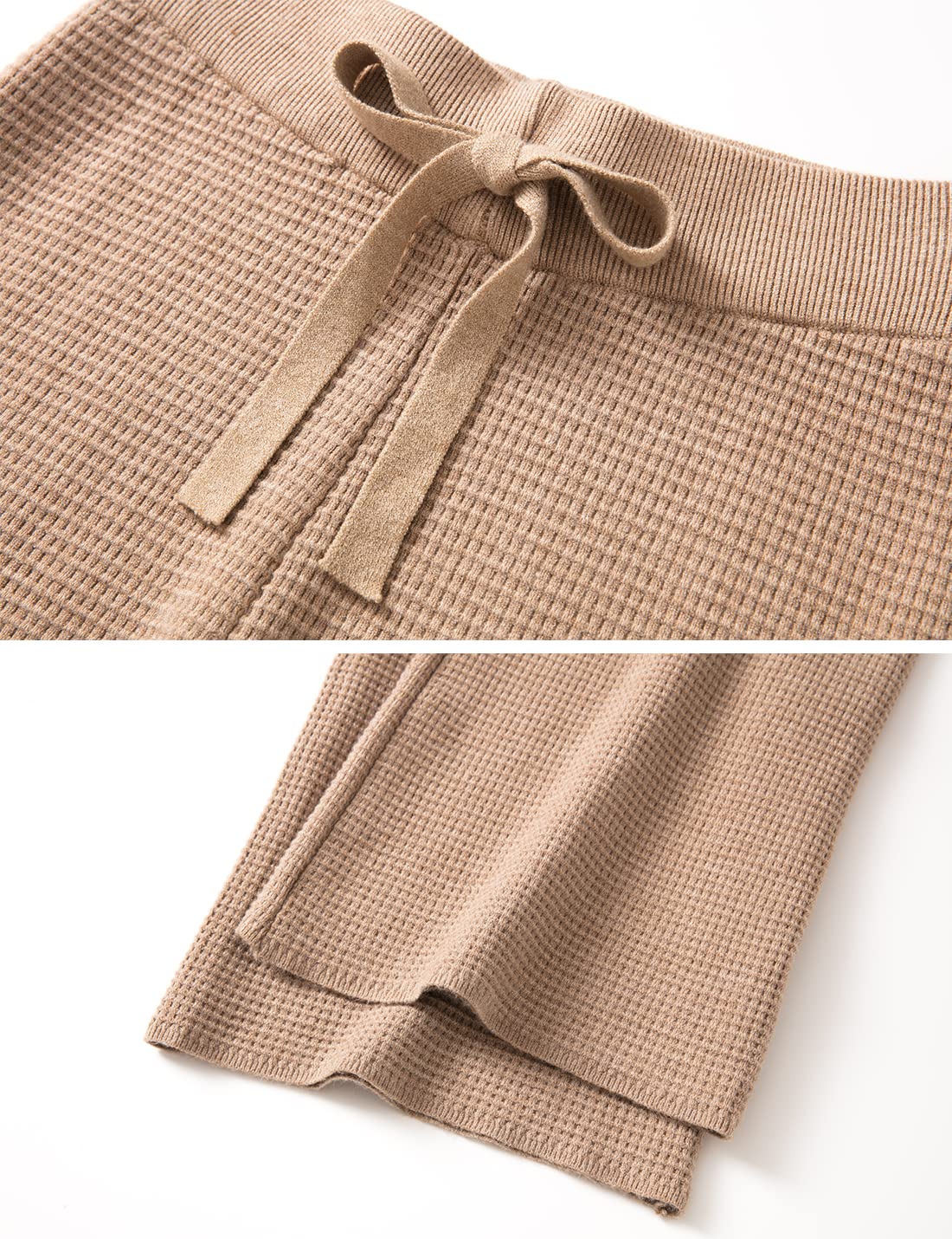 Women's Waffle Knit Lounge Pants - High Waisted Wide Leg Sweatpants with Drawstring & Elastic Waistband | Cozy Casual Wear for Home, Yoga & Travel