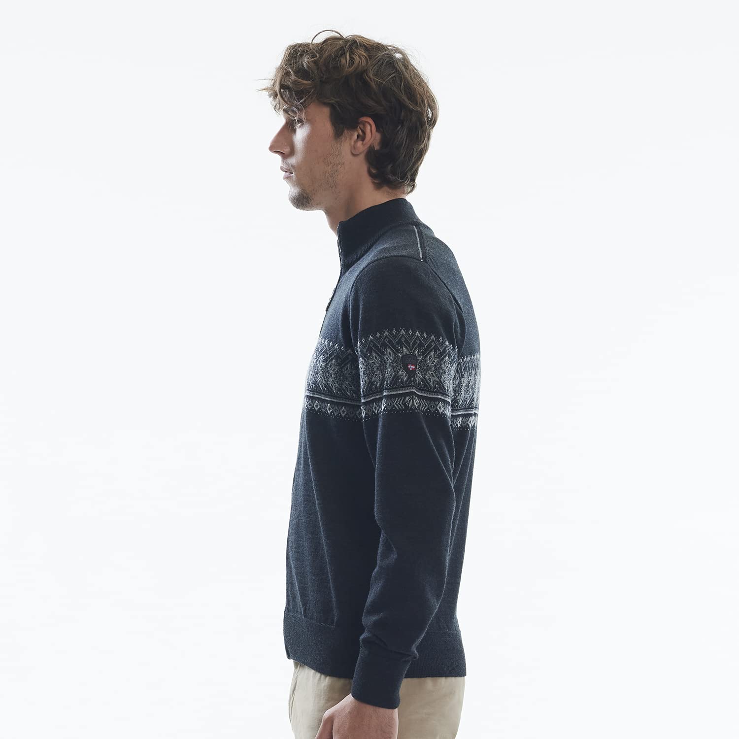 Dale of Norway Hovden Men's 100% Merino Wool Knit Sweater - Warm Quarter Zip Pullover for Skiing & Winter Outdoor Activities - Cozy Casual Wear for Men
