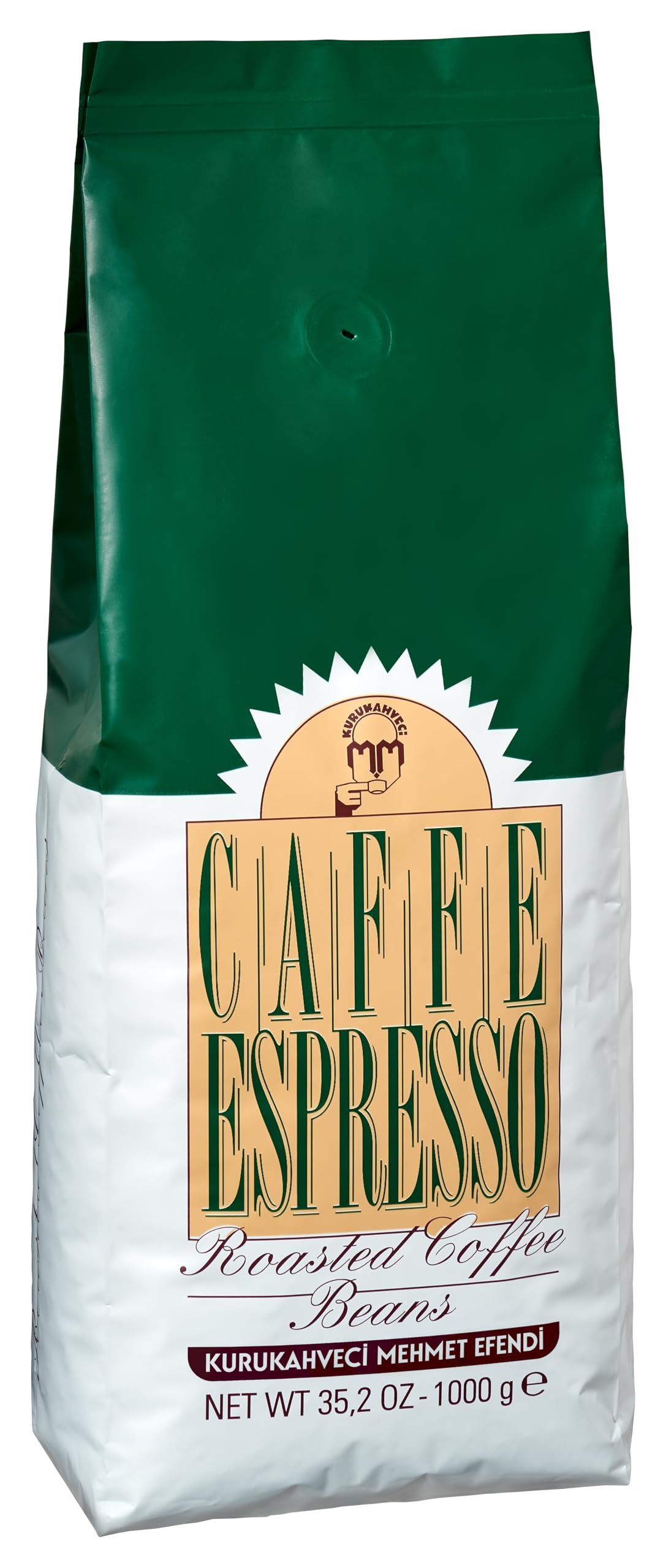 KURUKAHVECI MEHMET EFENDI Premium Espresso Coffee - 35.2oz Blend of Central American Arabica & Robusta Beans - Special Roast for Rich Flavor | Perfect for Home Brewing, Office Use & Gifts