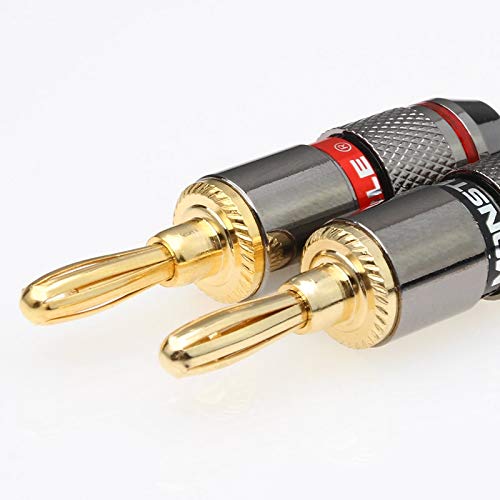 YT 4/8/12PCS Monster Banana Plug 24K Gold Plated Pure Copper Speaker Adapter Screw Plugs Audio Connectors for Home Theater & HiFi Systems - (12pcs, Premium Quality)