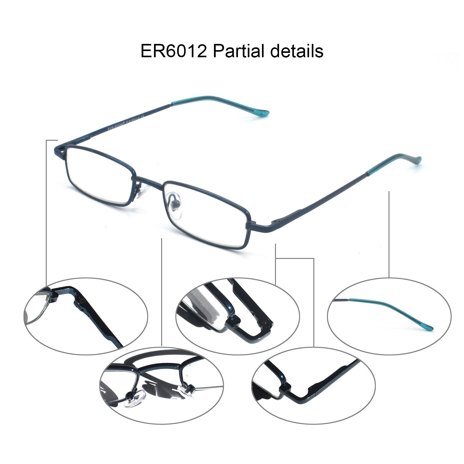 4 Pack Slim Metal Reading Glasses with Tube Case - Lightweight Blue Light Blocking Readers for Men & Women - Perfect for Reading, Computer Use and Office Work