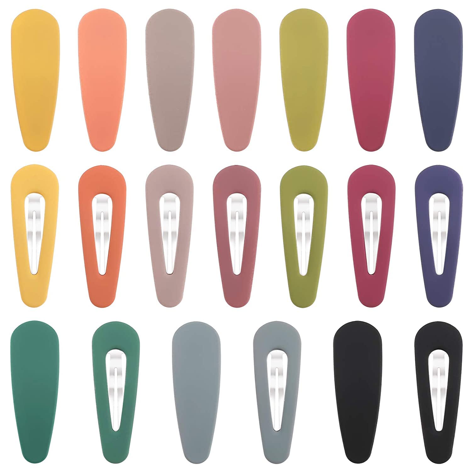 FAMEZA 10 Pack Matte Acrylic Metal Snap Hair Clips for Girls - Fashion Hair Barrettes & Hairpins Accessories - Perfect for School, Parties & Everyday Styling