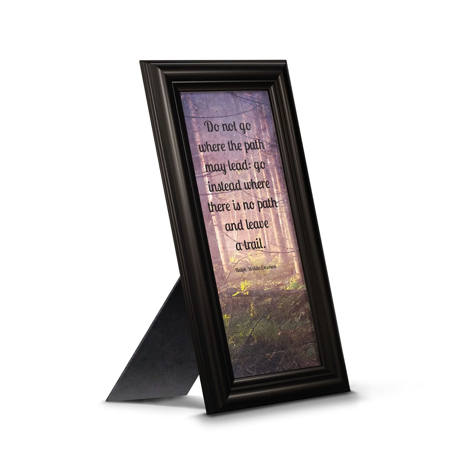 Motivational Wall Art with Emerson Quote - Inspirational Office Decor & Graduation Gifts for Boys (Framed 'Do Not Go Where The Path May Lead' Print) - Perfect for Home Office, Study Room & Dorm Decor