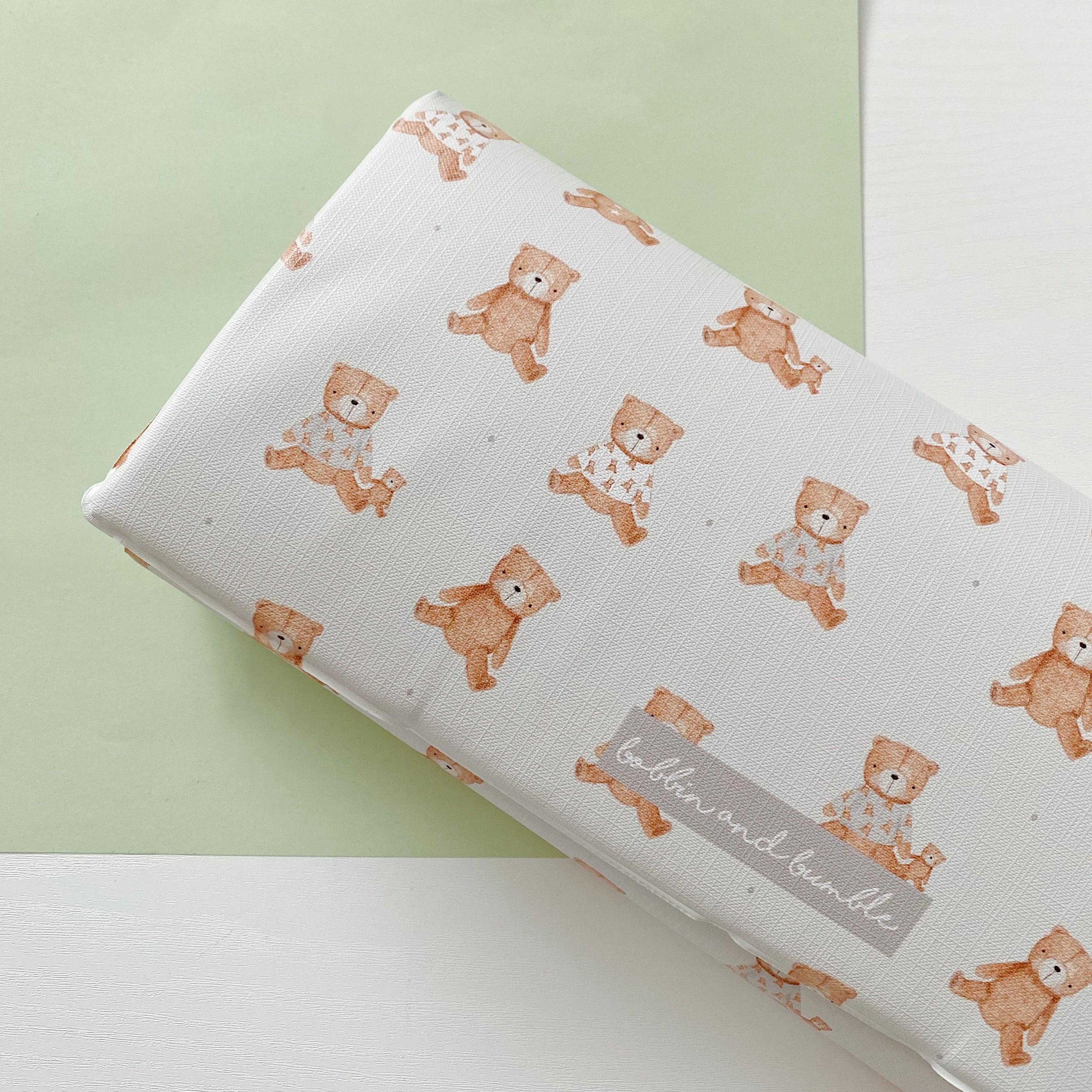 Portable Baby Changing Mat with Soft Teddy Bear Design - Waterproof & Foldable for Diaper Changes at Home, Travel, and On-the-Go Parenting