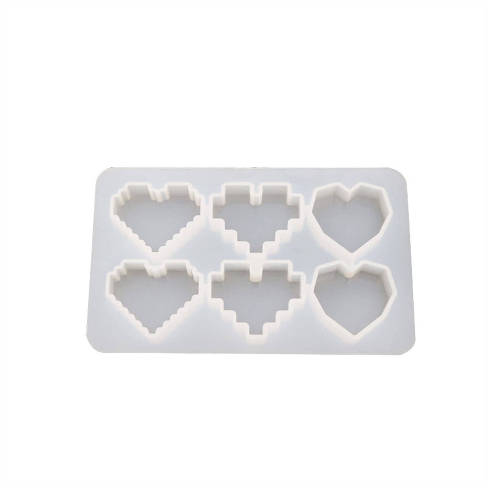 ONGHAHYIS Silicone Molds for Resin - Crystal UV Epoxy Pixel Love Heart Shape DIY Jewelry Making Tools, High Mirror Finish Pendant Mold | Perfect for Handmade Necklaces, Keychains & Gifts (Color: Mold)