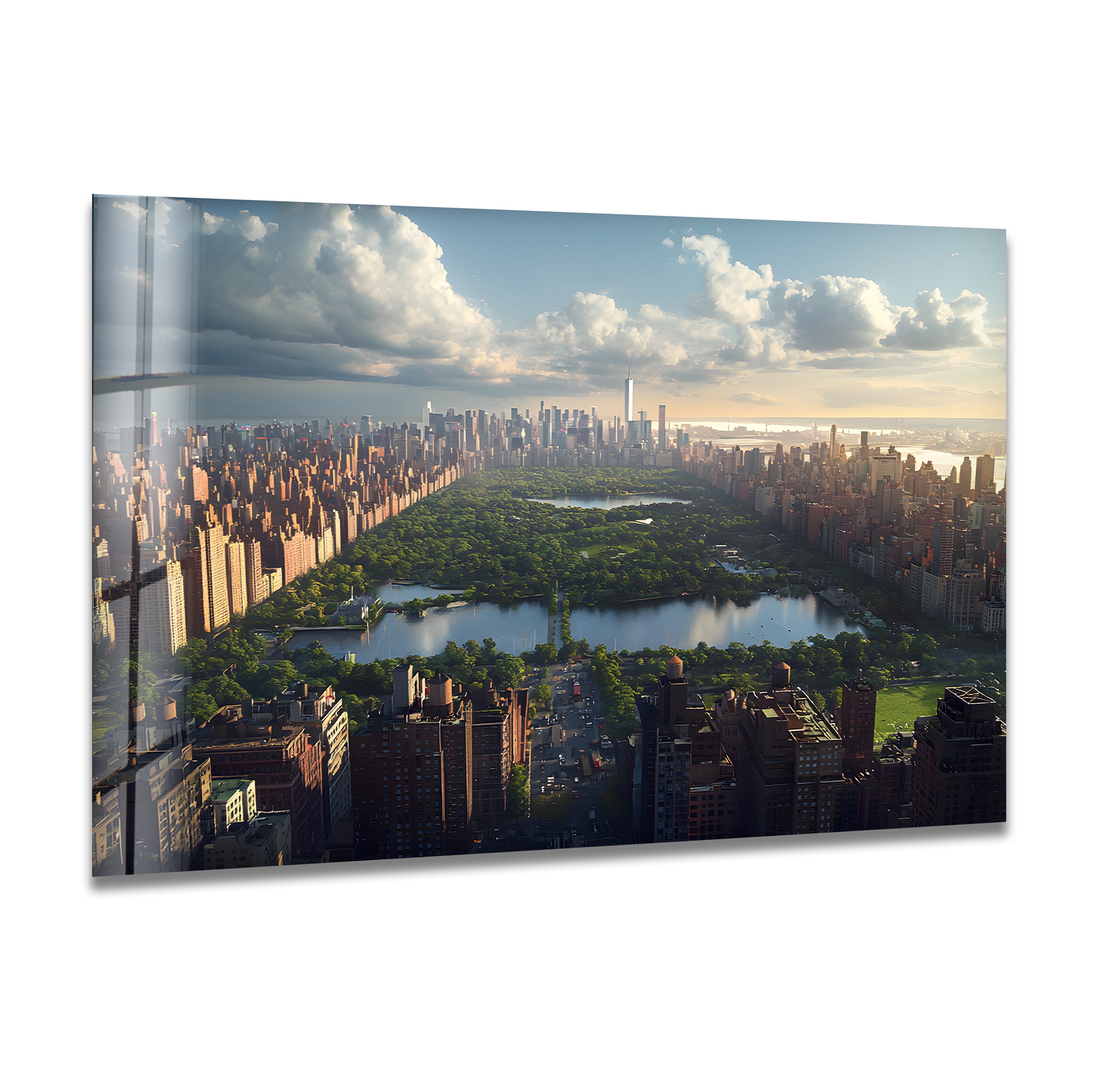 Stunning Manhattan New York Skyline Glass Wall Art - Elegant Home & Office Decor for Living Room, Bedroom or Gift Idea
