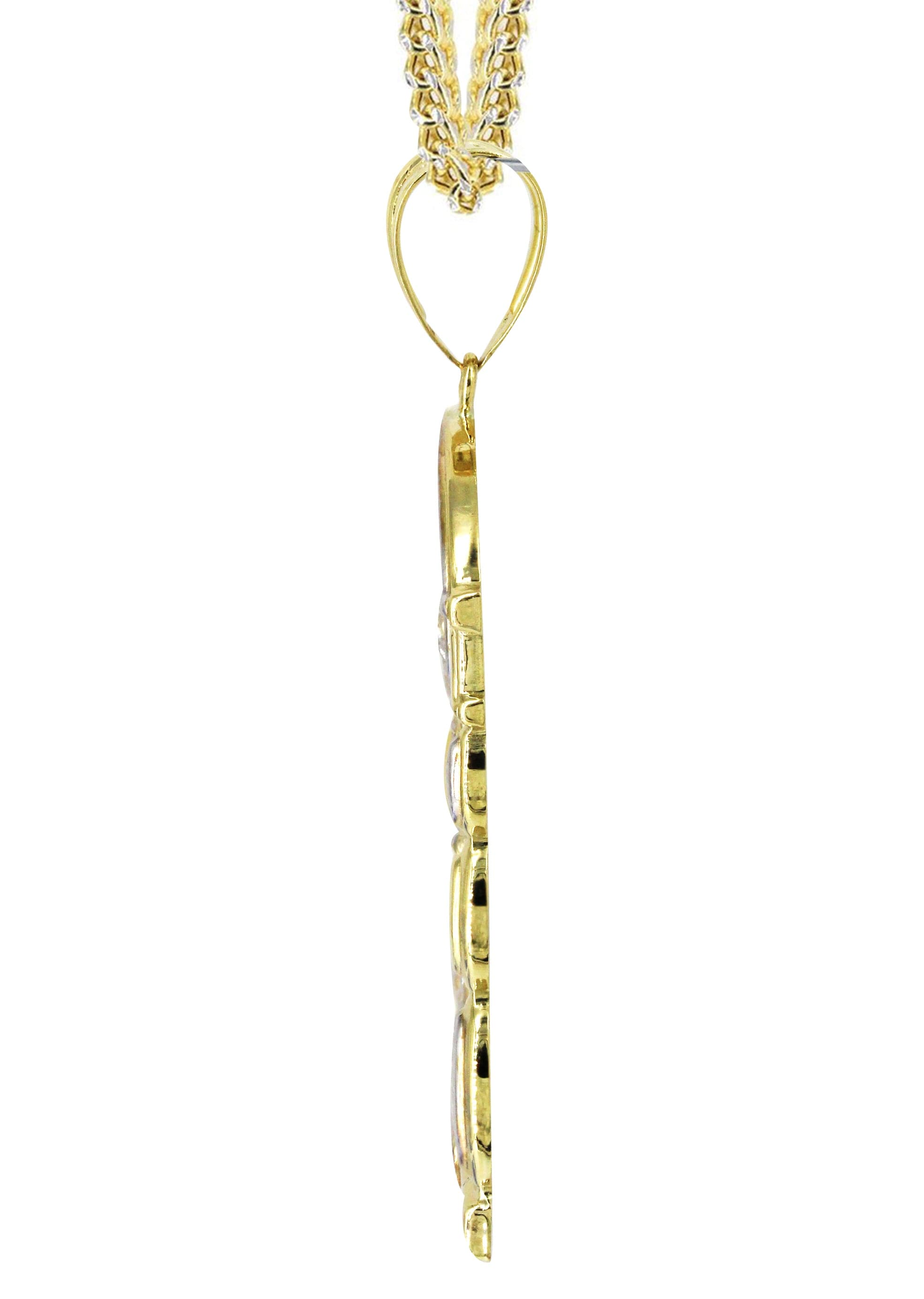 10K Yellow Gold Saint Lazaro Necklace - 16 Grams | Elegant Religious Jewelry for Women, Perfect for Gifts, Church, and Special Occasions