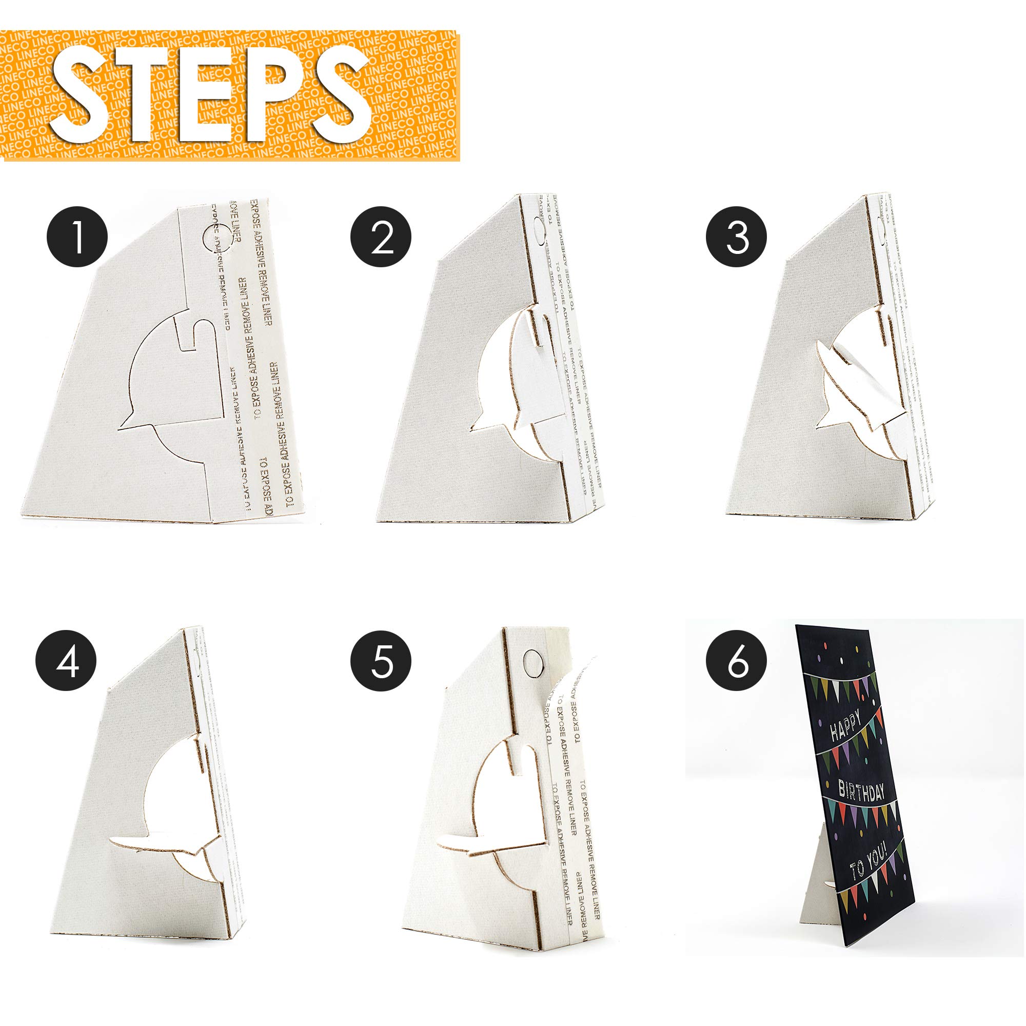 Golden State Art 7 Inch Self-Adhesive Easel Back Stand - Archival Quality Cardboard Display for Posters, Pictures & Brochures - Easy Application (50 Pack, White) - Made in USA - Perfect for Trade Shows, Retail Displays & Classroom Presentations