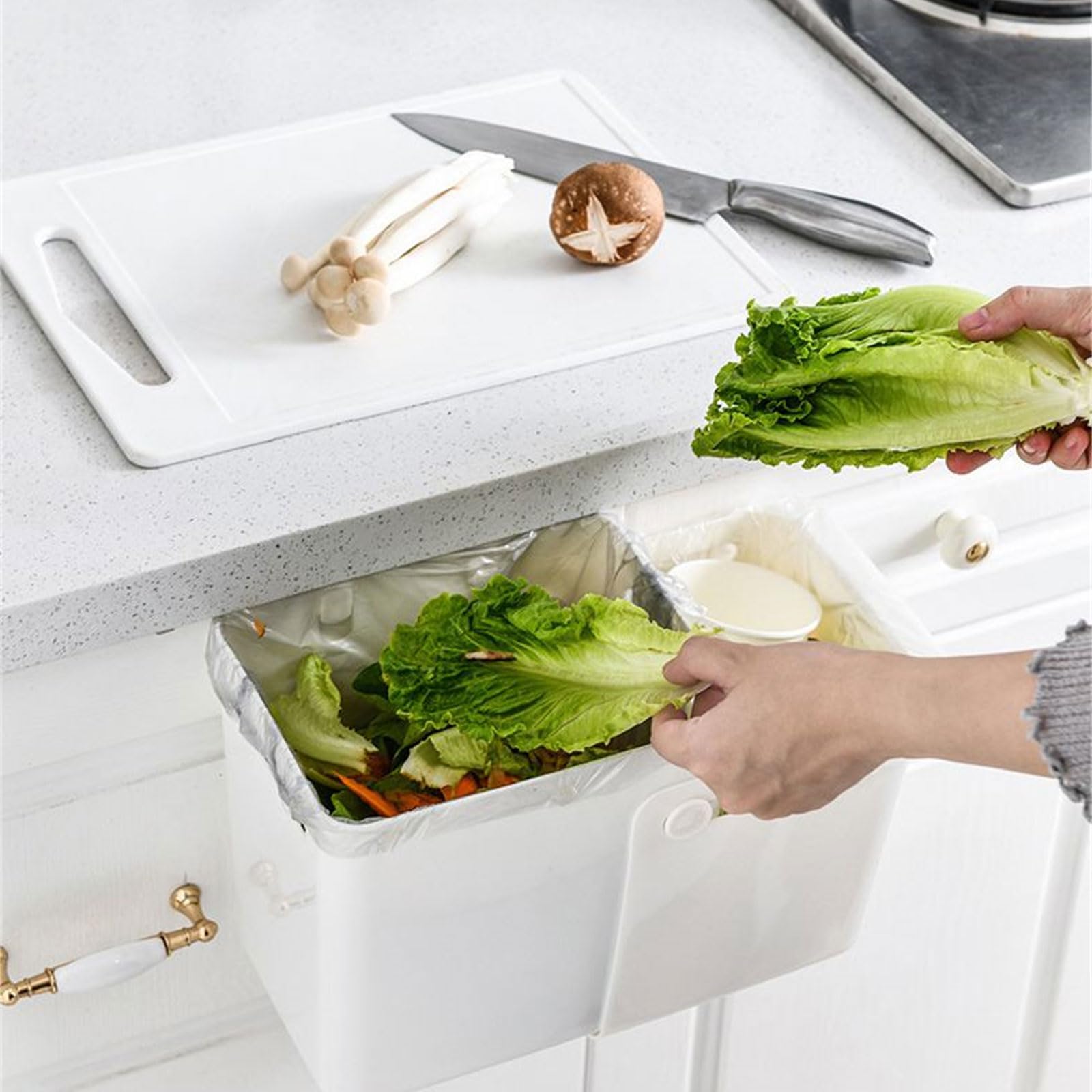 Large Capacity Telescopic Kitchen Trash Can - Hanging Garbage Bin for Bathroom, Office, Hotel & Home Decor | Space-Saving Waste Basket for Small Spaces, Under Sink & Cabinet Storage