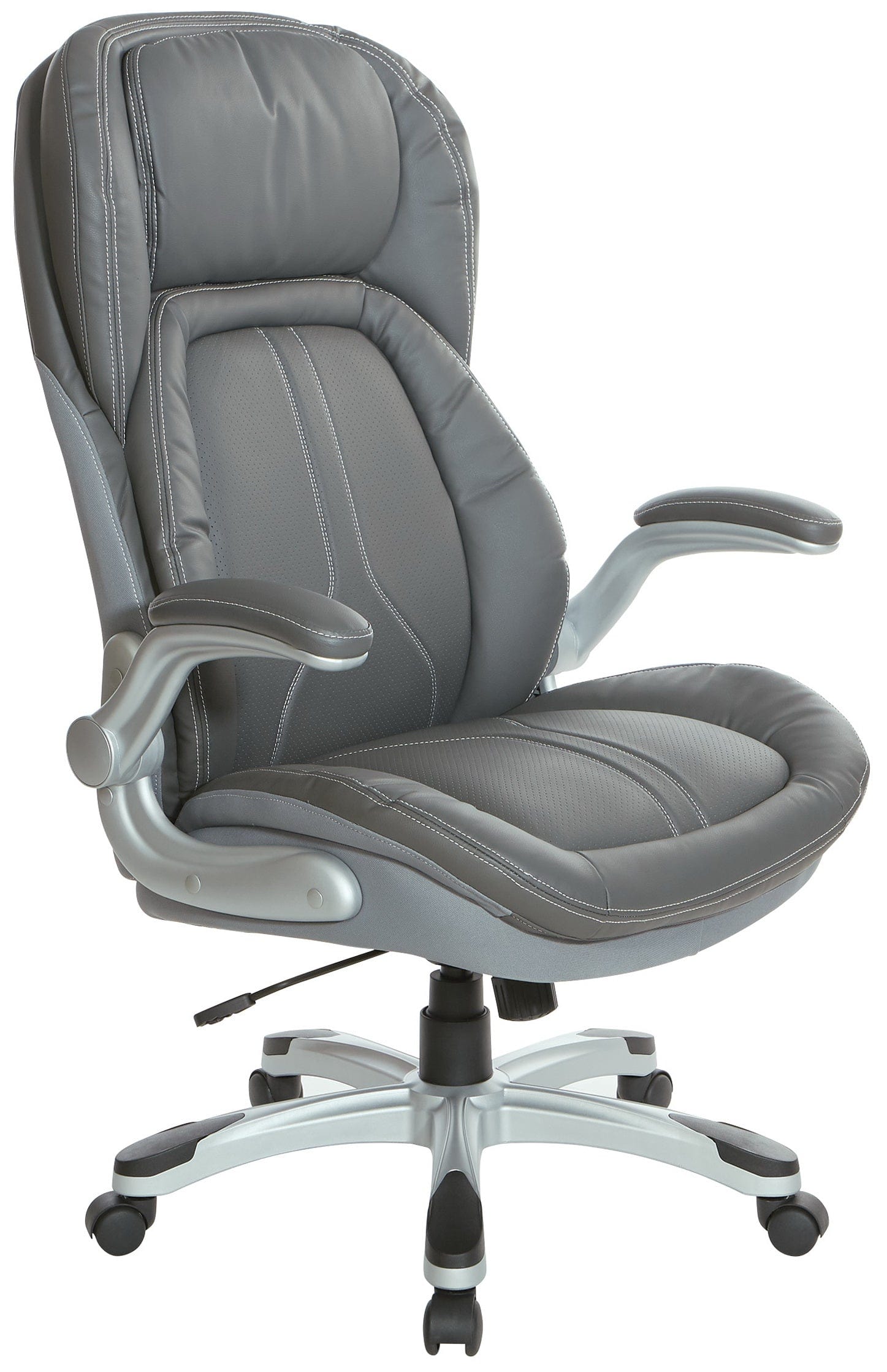 Premium Bonded Leather Executive Office Chair with Flip-Up Arms - High Back Ergonomic Desk Chair for Home & Office [ECH620636] - Perfect for Long Work Hours, Gaming, and Conference Rooms
