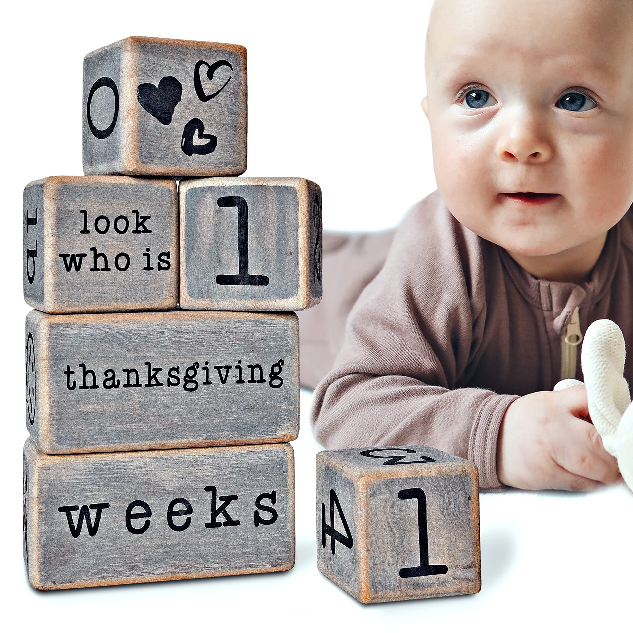Rustic Baby Monthly Milestone Blocks - Wooden Baby Boy Photo Props for Newborn Photography | Perfect Baby Shower Gifts & 1st Birthday Decor | Capture Precious Moments from Month 1 to 12